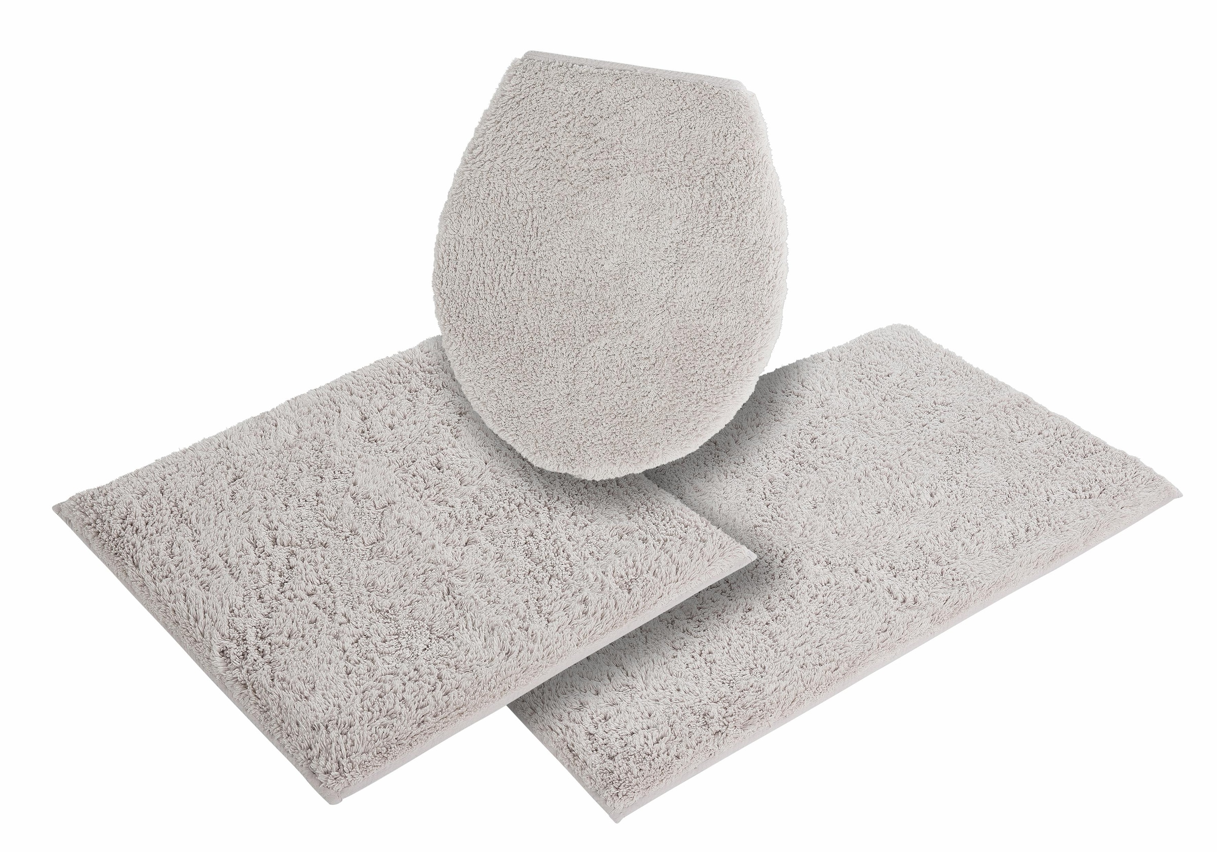 my home Badematte »Maren, Badvorleger, Badezimmer Teppich«, rutschhemmend beschichtet, fussbodenheizungsgeeignet, Bio-Baumwolle, Badteppich, Badematten auch als 3 teiliges Set