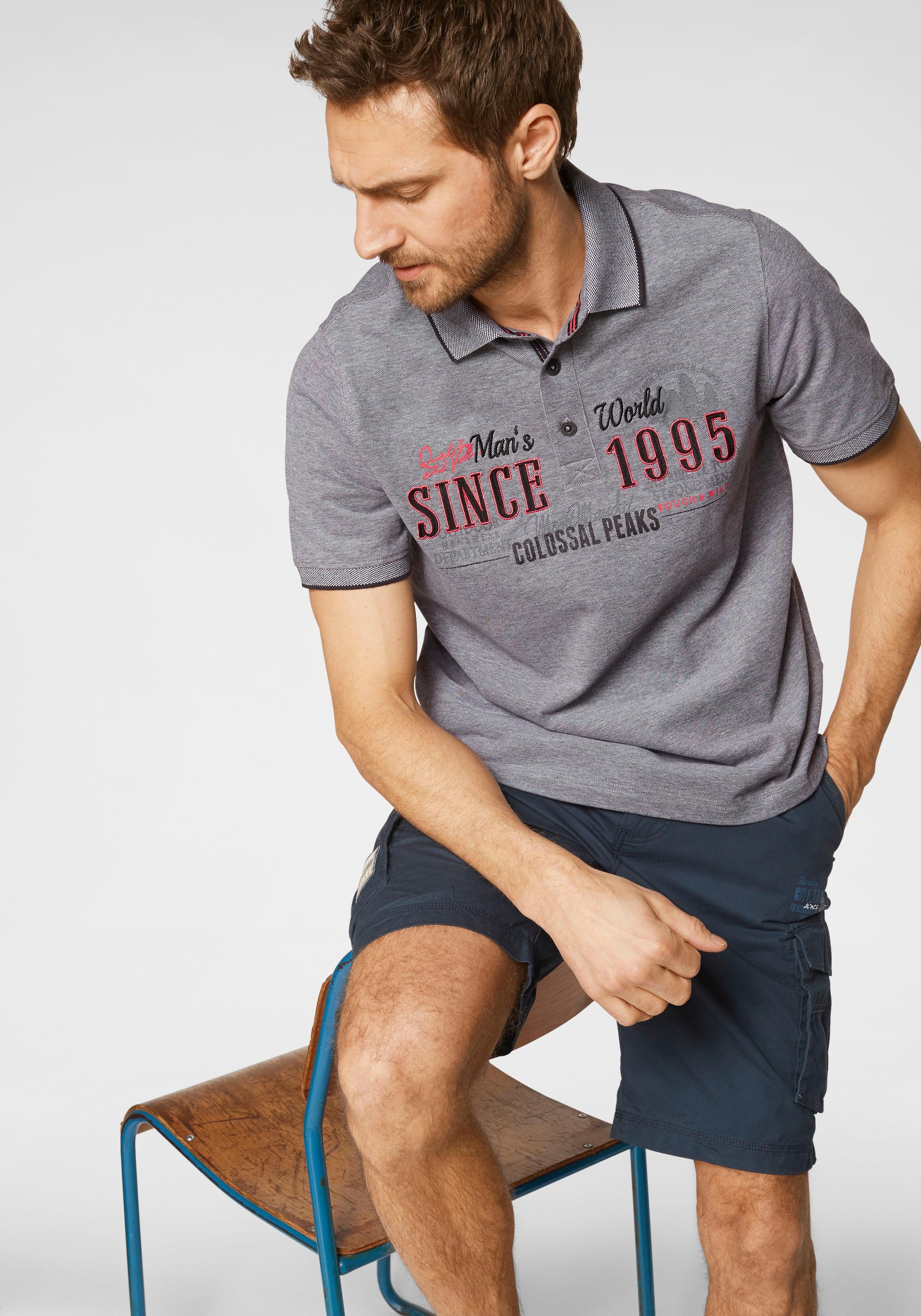 Image of Man's World Poloshirt, Piqué in Melange Optik bei Ackermann Versand Schweiz