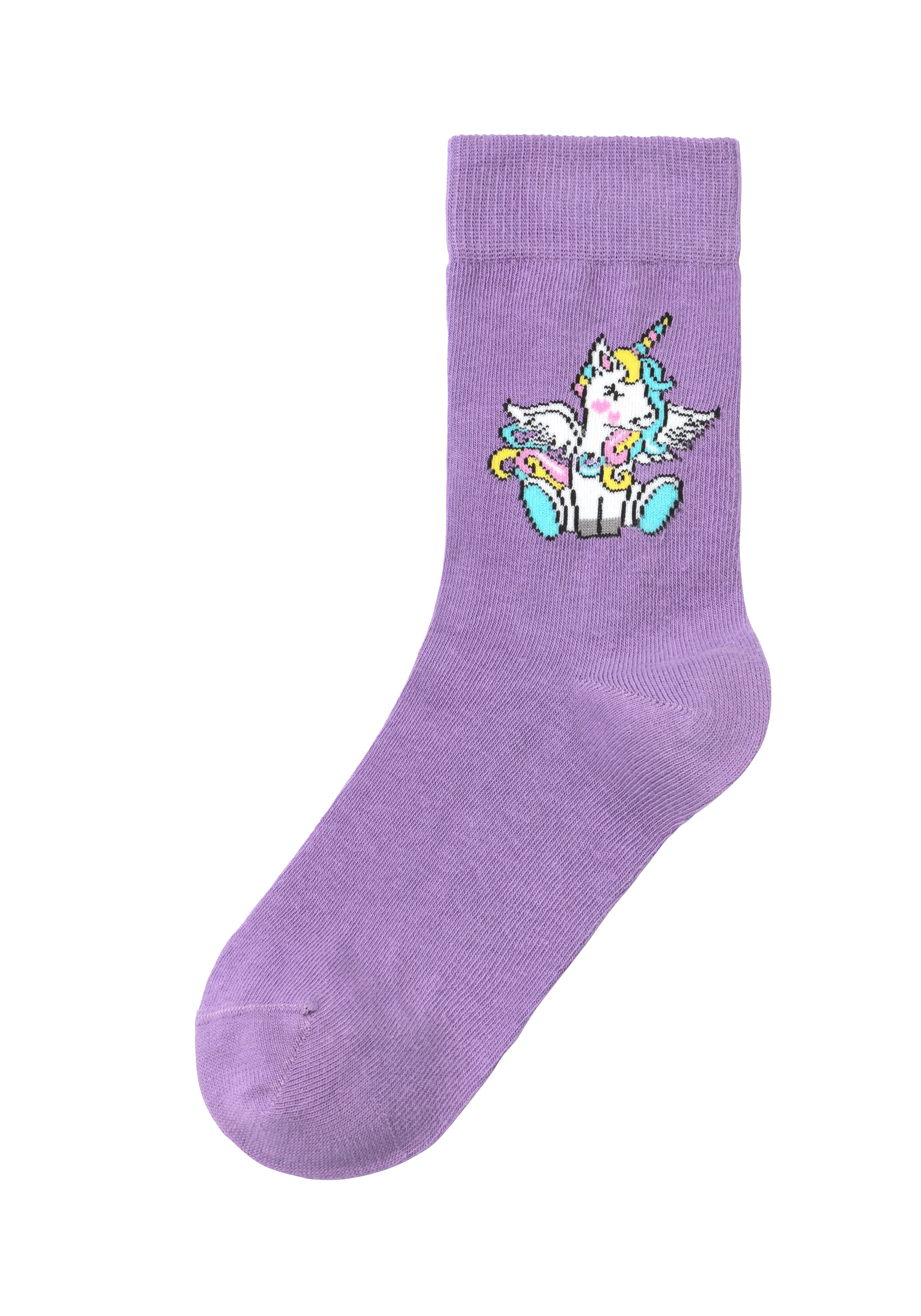 H.I.S Basicsocken, (4 Paar), mit Einhorn Motiven