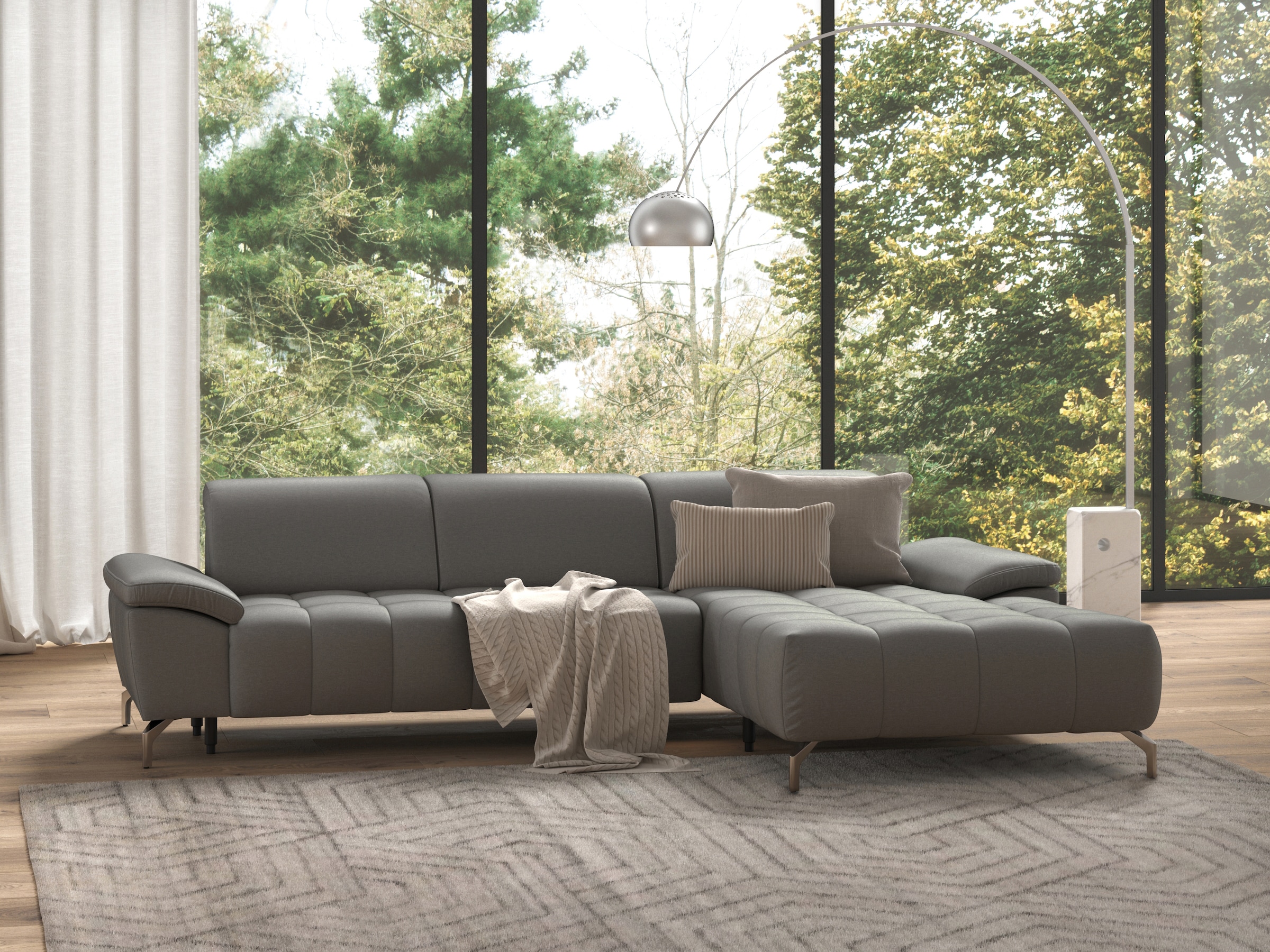 sit&more Ecksofa »Cool L-Form«, wahlweise mit Kopfteilverstellung und Vorziehsitz, motorisch