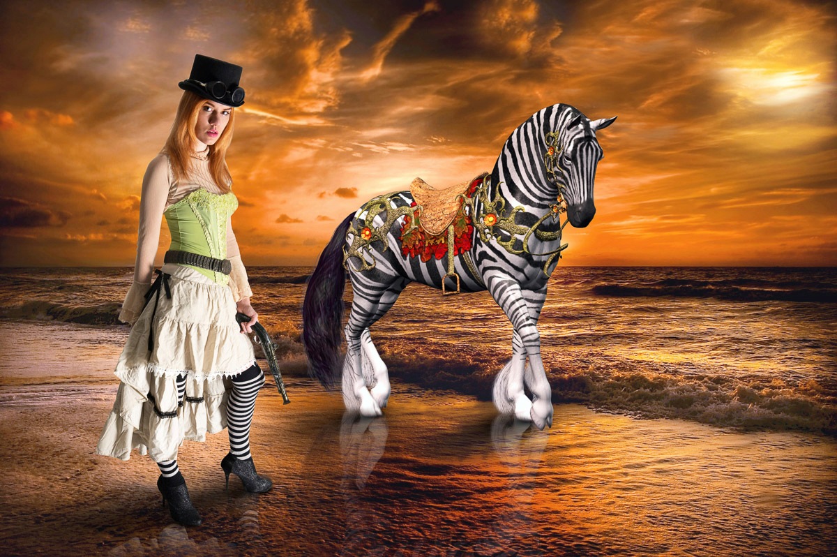 Image of Papermoon Fototapete »Surreale Steampunk-Frau«, Vliestapete, hochwertiger Digitaldruck, inklusive Kleister bei Ackermann Versand Schweiz