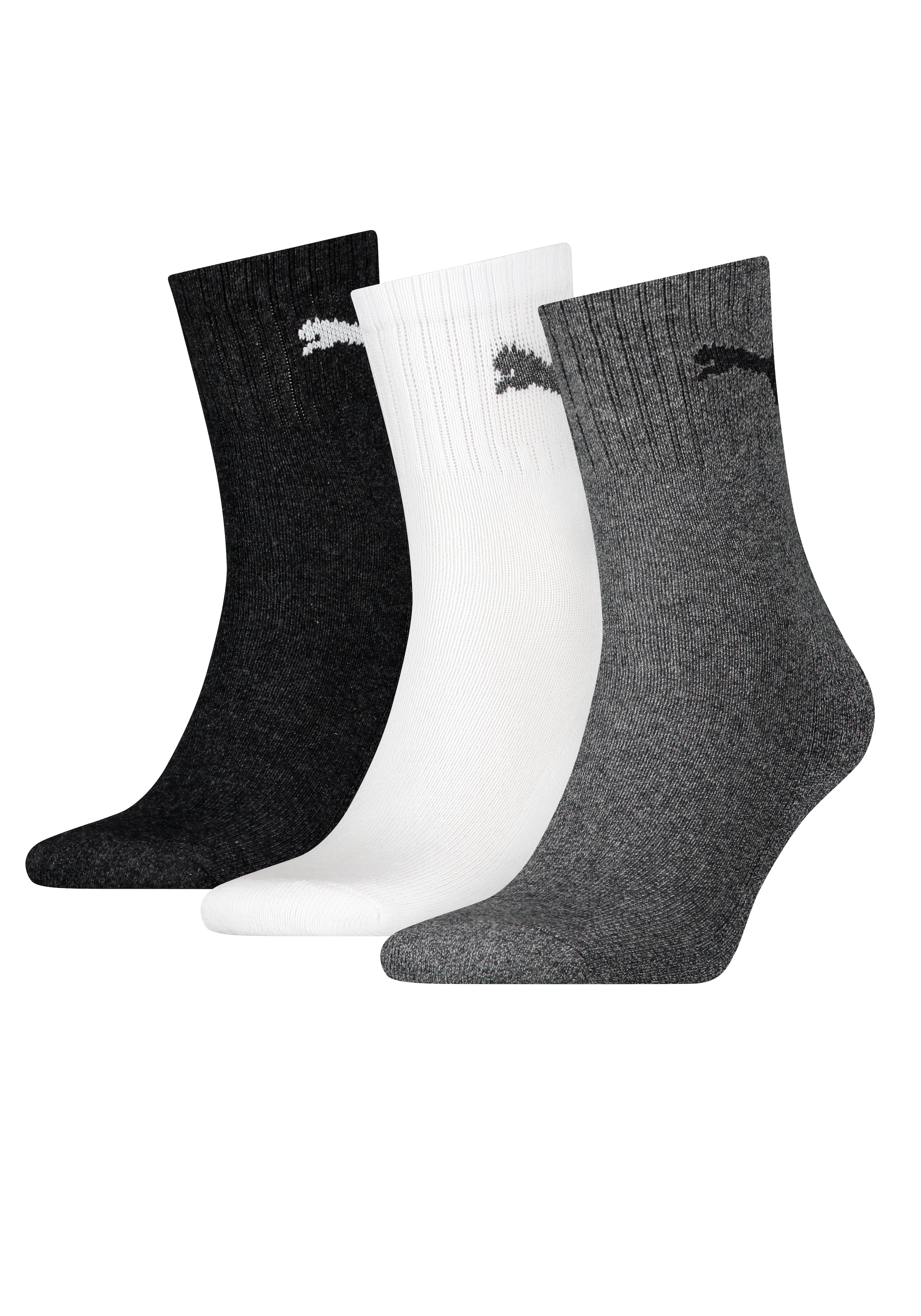 PUMA Sportsocken »short crew«, (3 Paar), mit klassischer Rippe