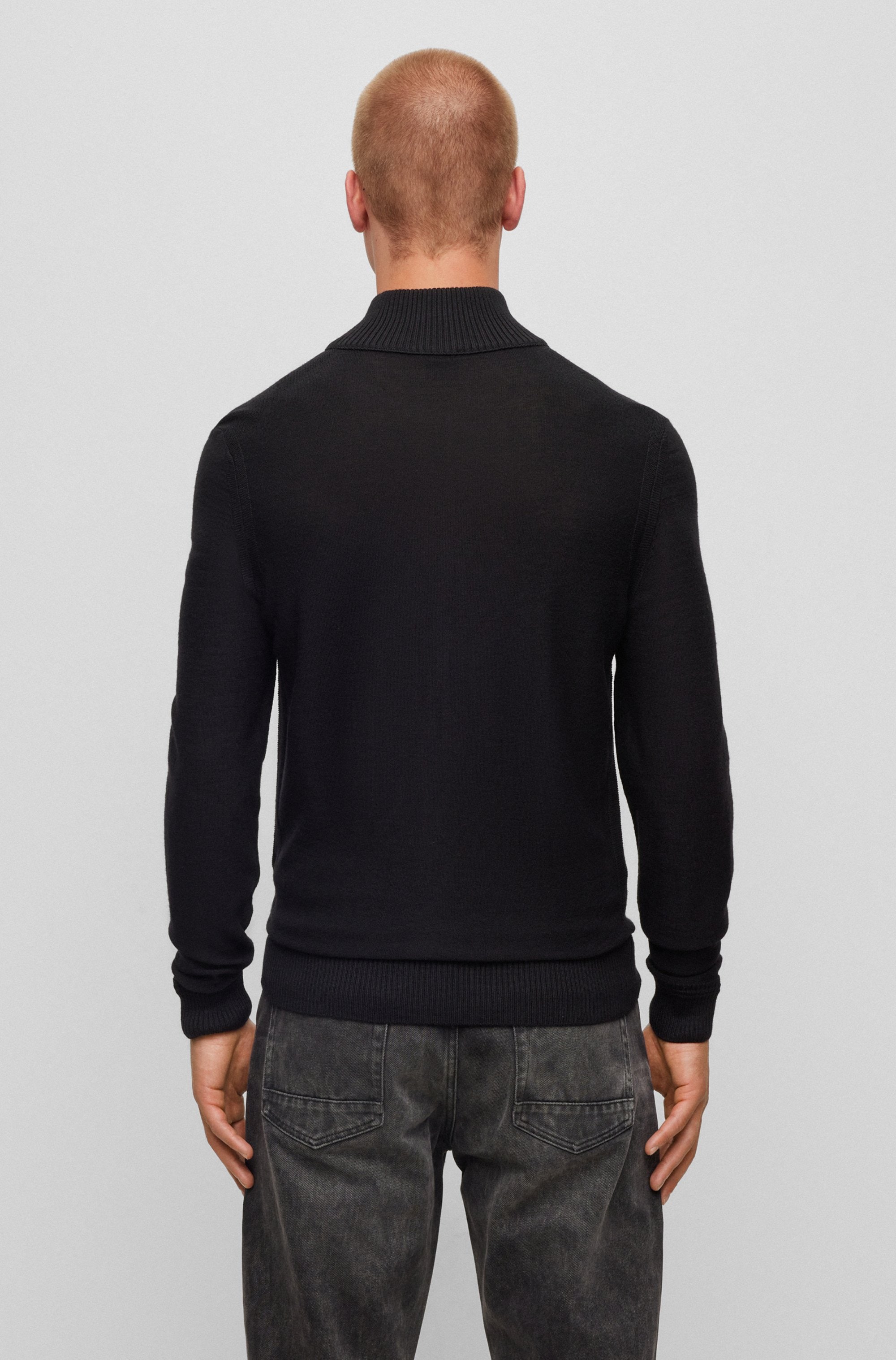 BOSS ORANGE Veste en tricot »Avac« mit Logostickerei auf der Brust