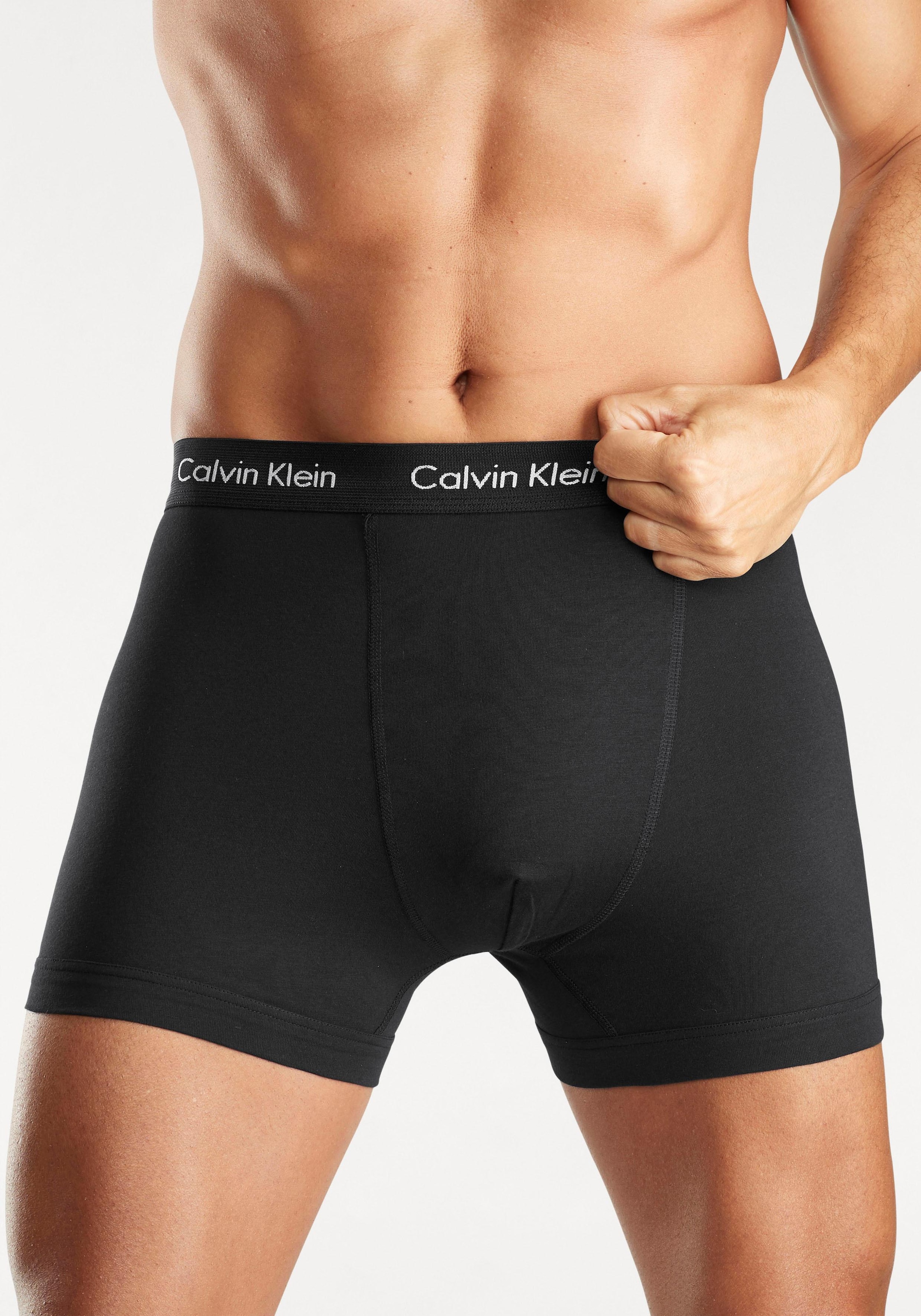 Calvin Klein Underwear Boxer »TRUNK 3 PACK«, (3 St.), in uni schwarz mit Logoschriftzug