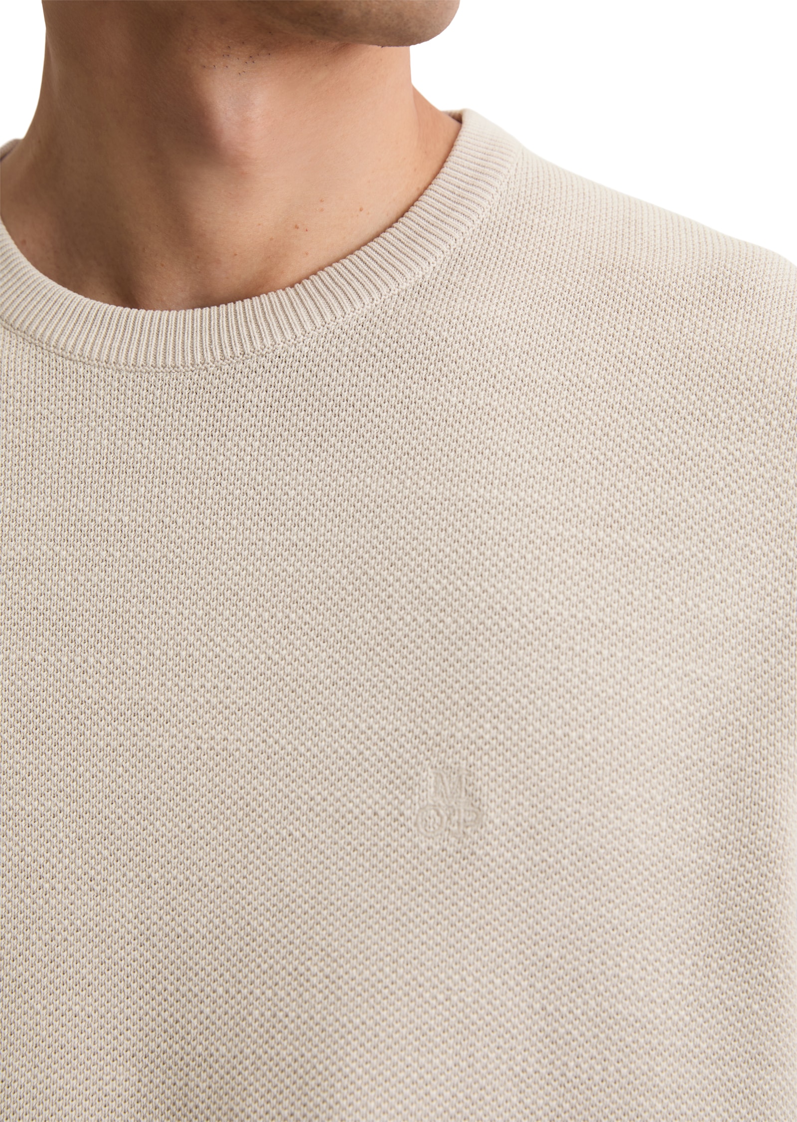 Marc O'Polo Pull à col rond in Piqué-Struktur