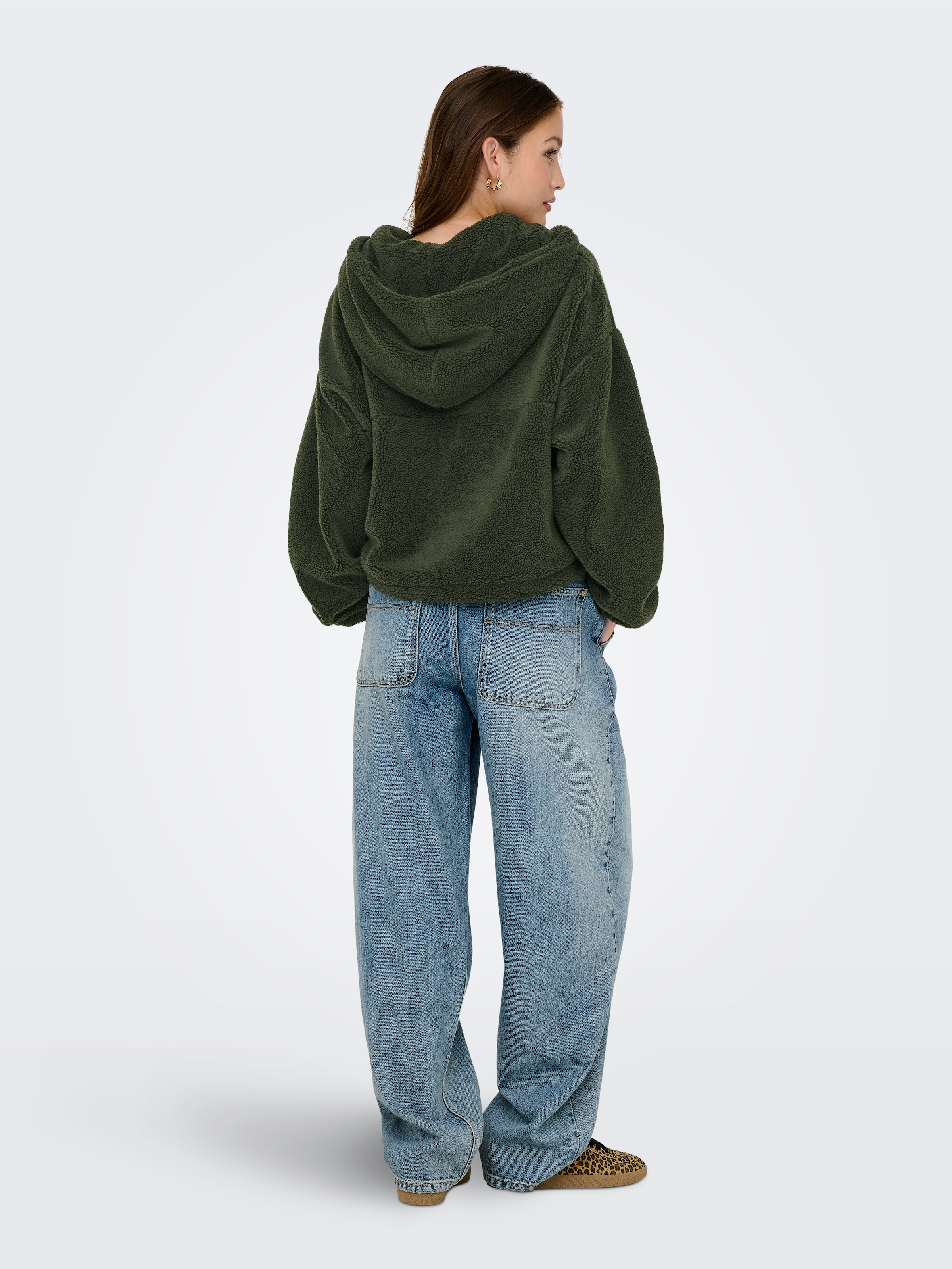 ONLY Fleecejacke »ONLSIENA TEDDY ANORAK LIFE CC OTW«, mit Kapuze