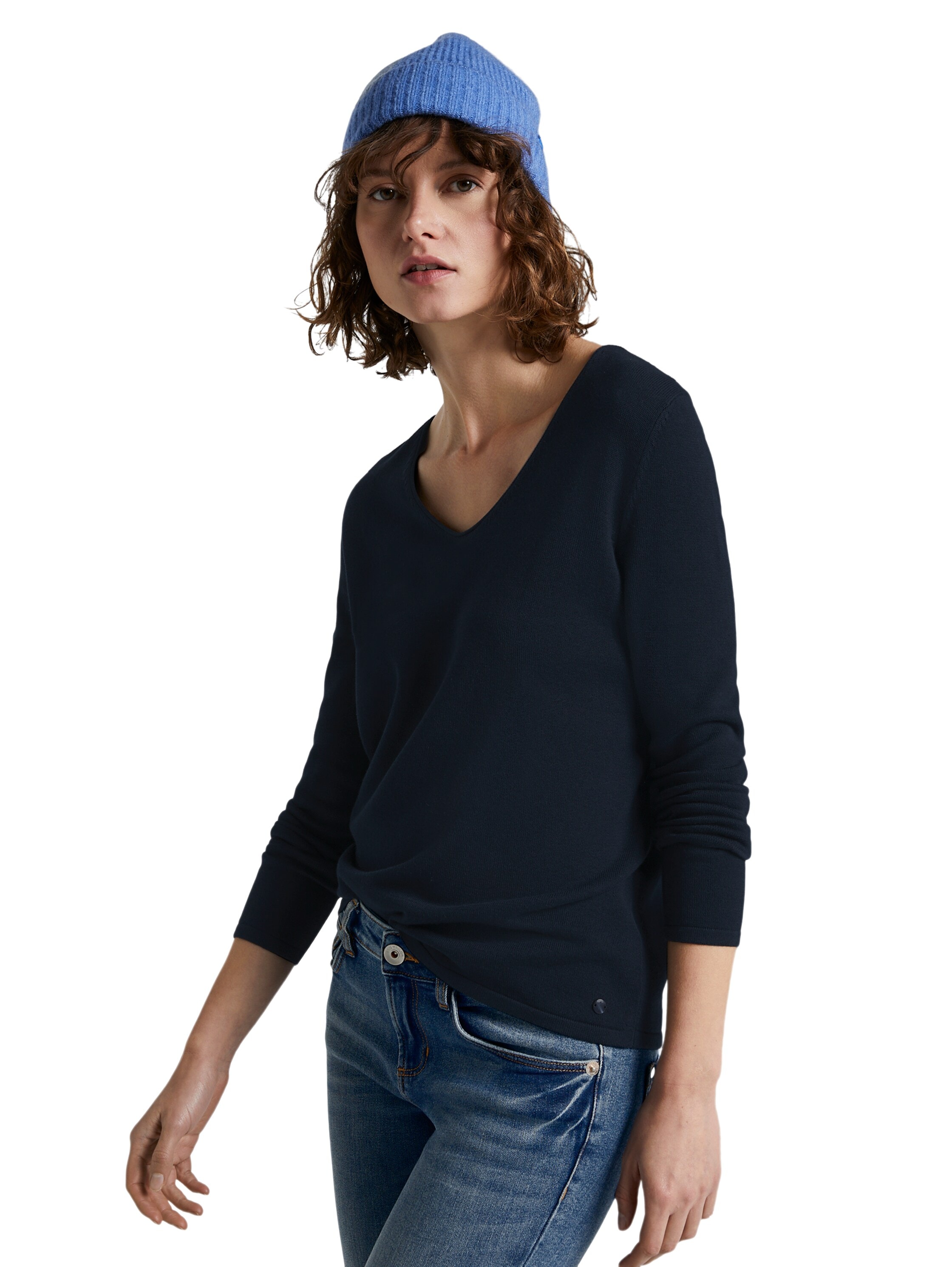 TOM TAILOR V-Ausschnitt-Pullover, mit V-Ausschnitt