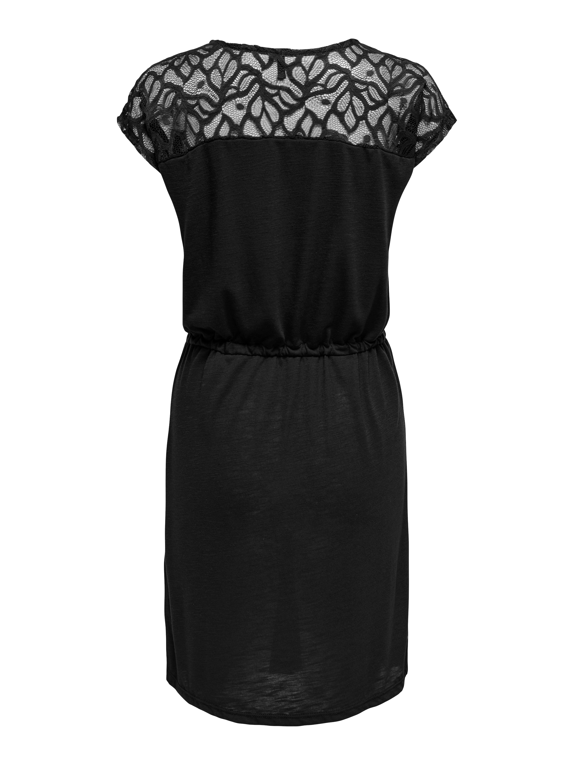 ONLY Spitzenkleid »ONLSINDY LIFE S/S O-NECK MIX DRESS JRS«