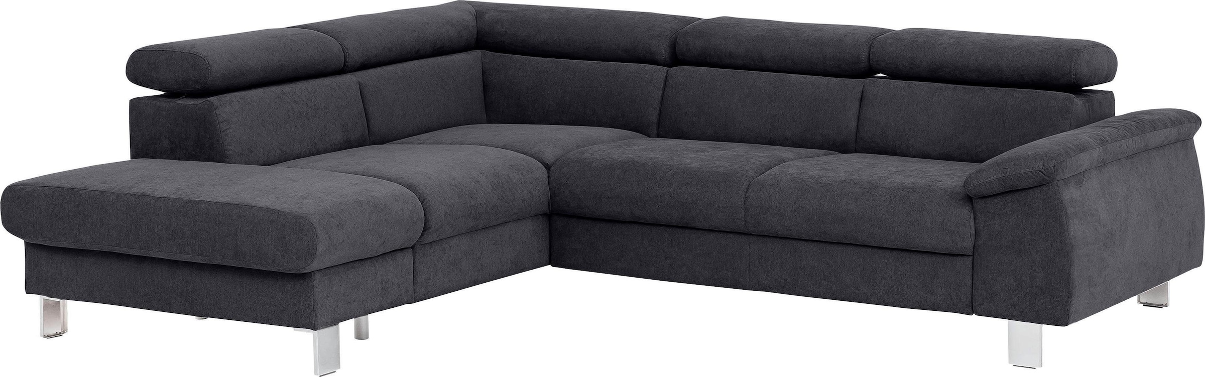 COTTA Polstergarnitur »Komaris«, (Set), Set: bestehend aus Ecksofa und Hocker, Kopfteilverstellung