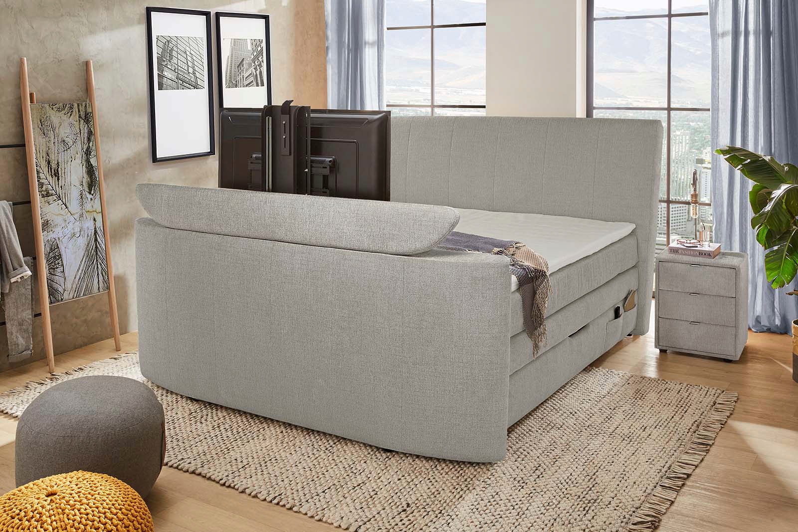Image of Jockenhöfer Gruppe Boxspringbett "BEL AIR, Stauraumbett mit Bettkasten und TV-Lift" inkl. 7-Zonen-TTFK-Matratze H3/H4 und Kaltschaumtopper, 180cm x 200cm