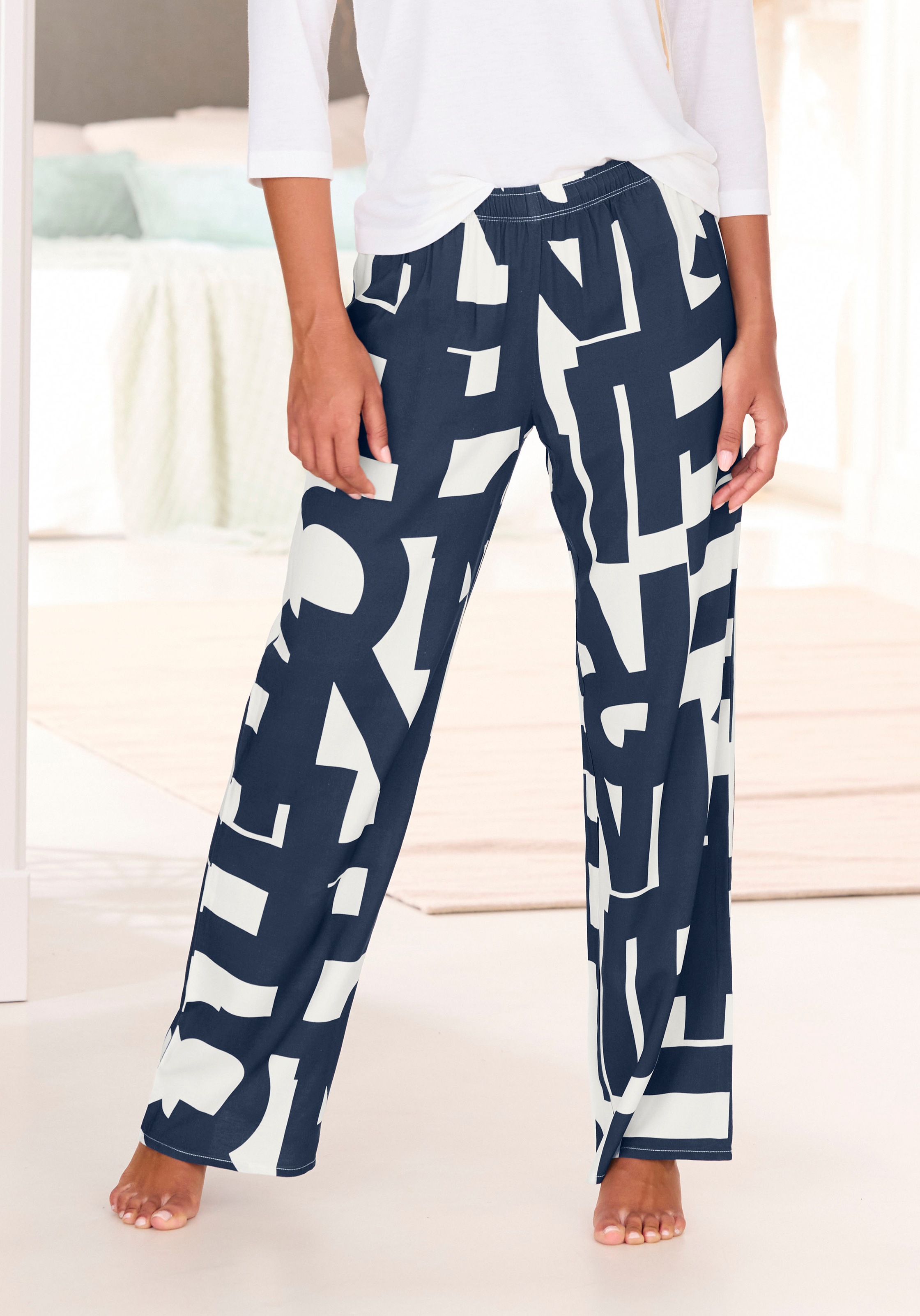 Image of French Connection Pyjamahose Gewebte Hemdenqualität aus Viskose