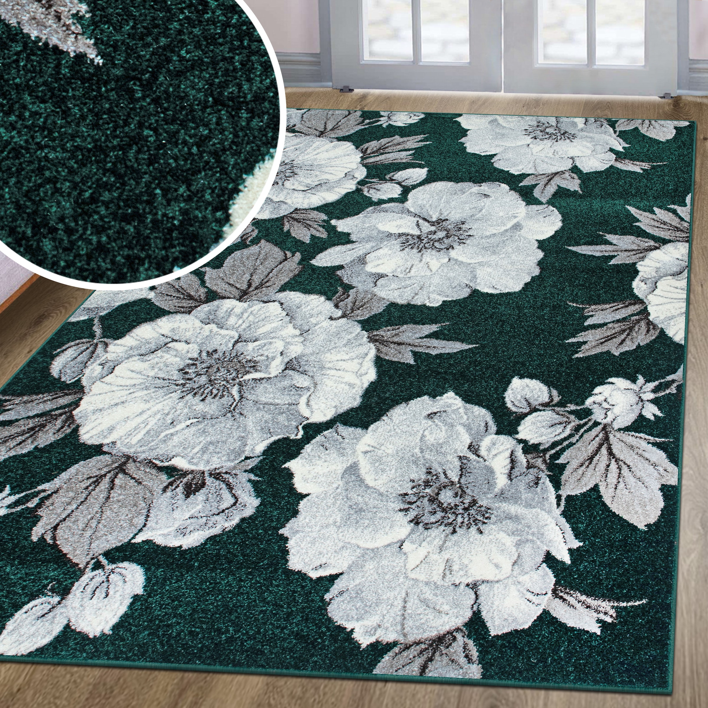 GOODproduct Teppich »Florent, Blumen Design, Vintage« rechteckig 9 mm Höhe Floral, detailreiche Blüten, Botanical, elegant, Wohnzimmer