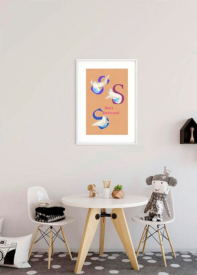 Komar Bild »ABC Animal S«, Buchstaben, (1 St.), Wandbild zur Dekoration - ohne Rahmen