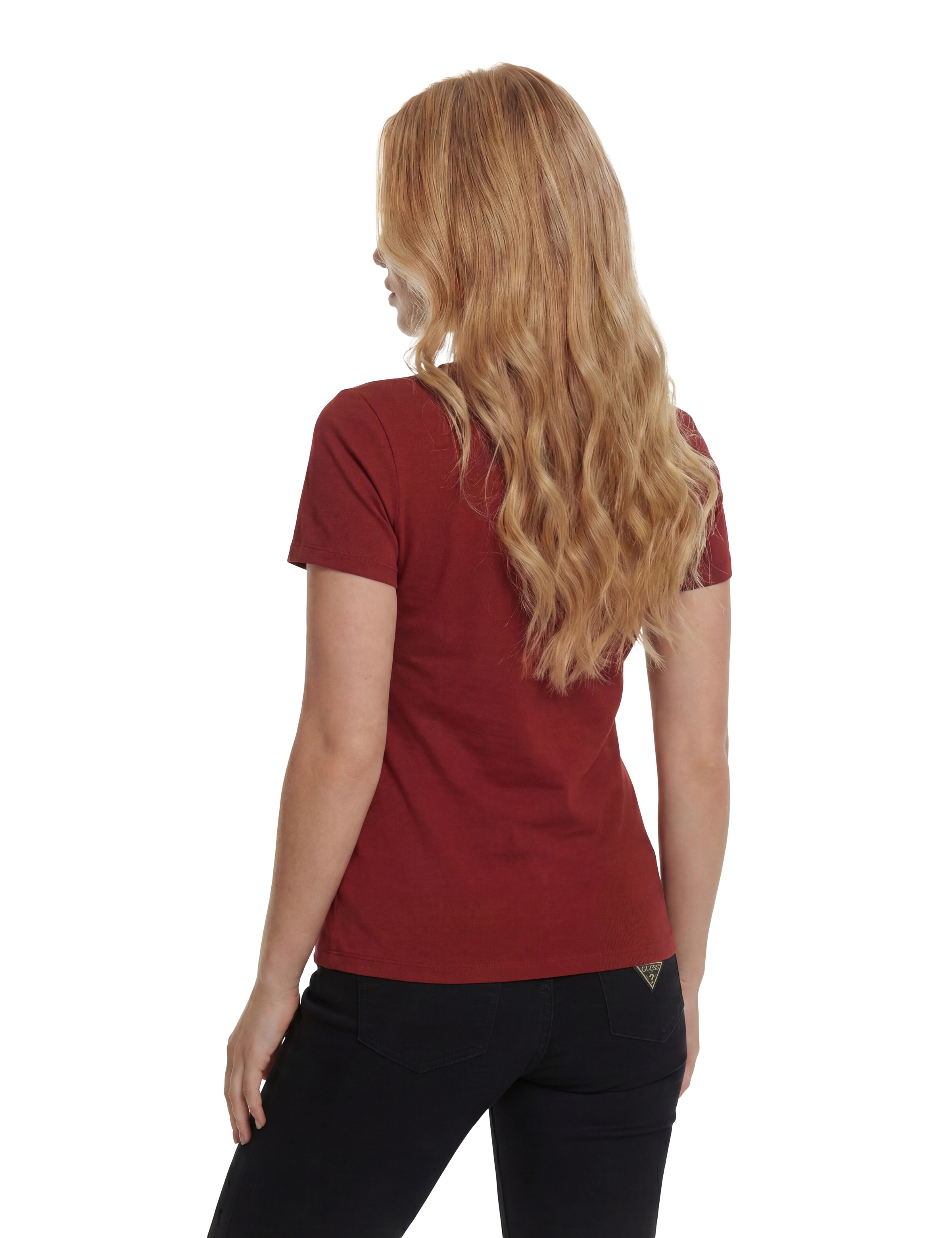 Guess T-Shirt »SS GUESS STUD LOGO EASY TEE« mit Nietenbesatz, Regular Fit