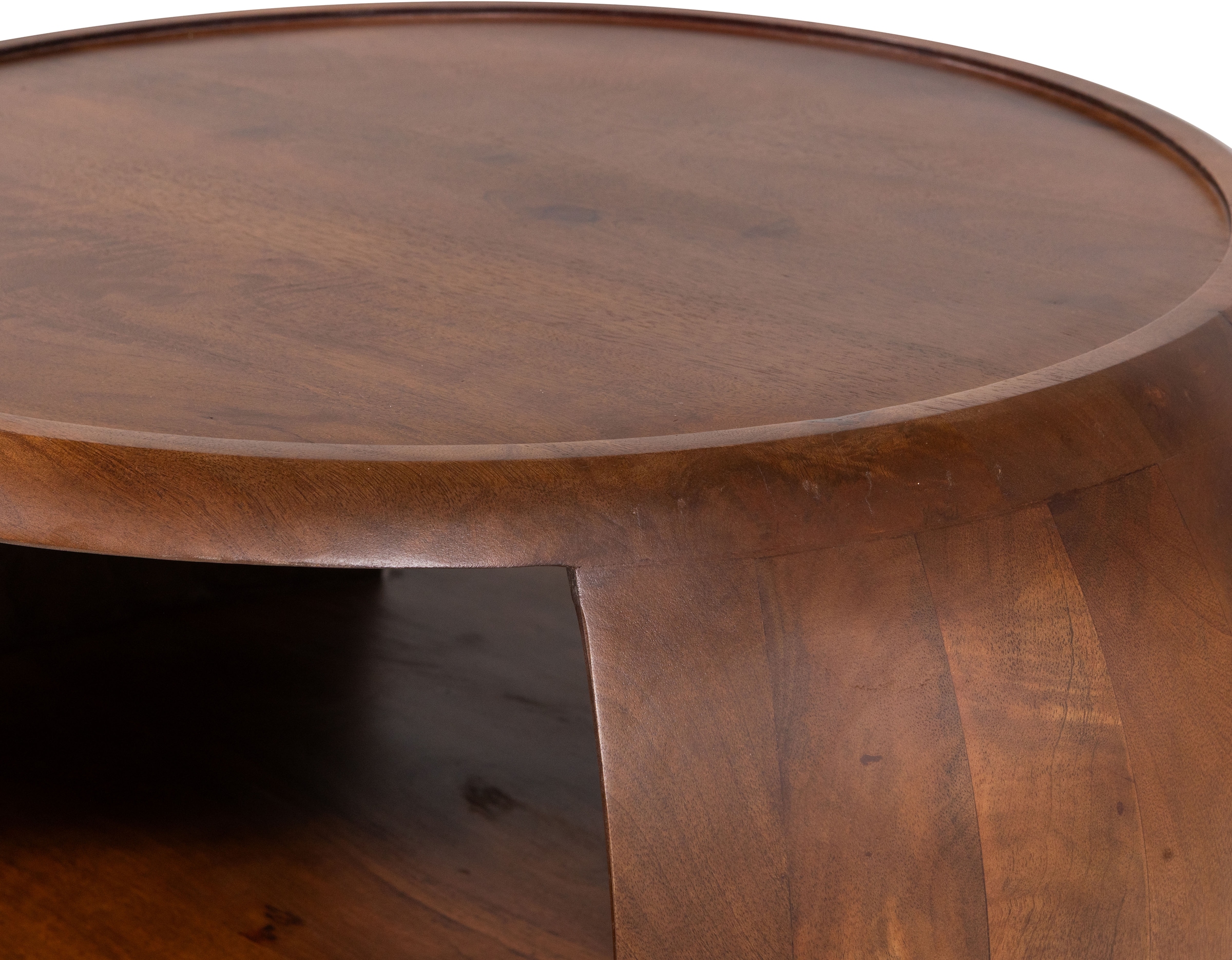 WOOOD Table basse »Cole mit Massivmangoholz und Aussparung B 72 x T 72 x H 36 cm« forme organique, capacité de charge 11,3 kg, pour usage intérieur