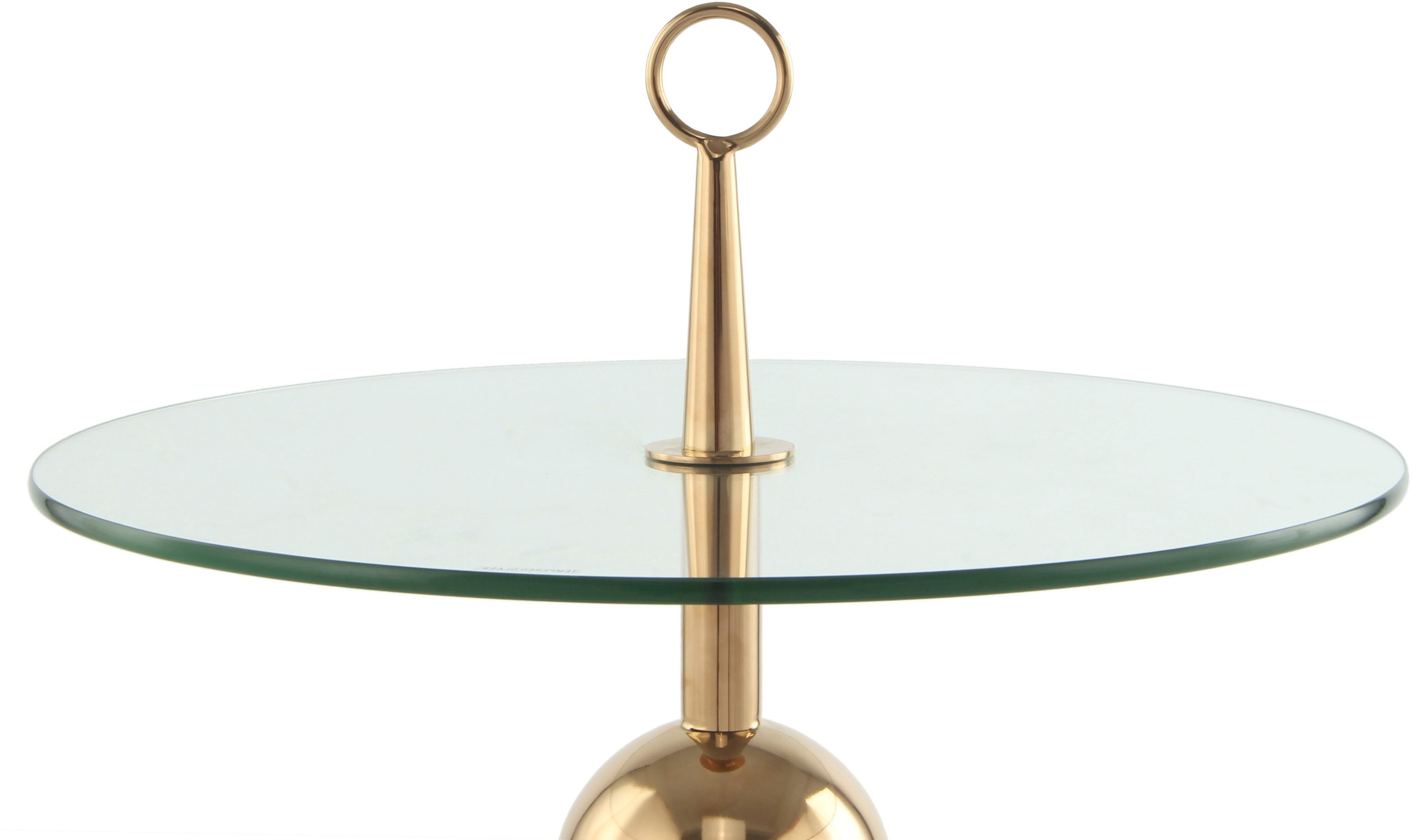 Kayoom Beistelltisch »Ontario 325, Runde Glasplatte aus Sicherheitsglas, 100% Edelstahl«, (1 St.), Minimalistisch, Gestell in Tripod-Design, mit Tragering