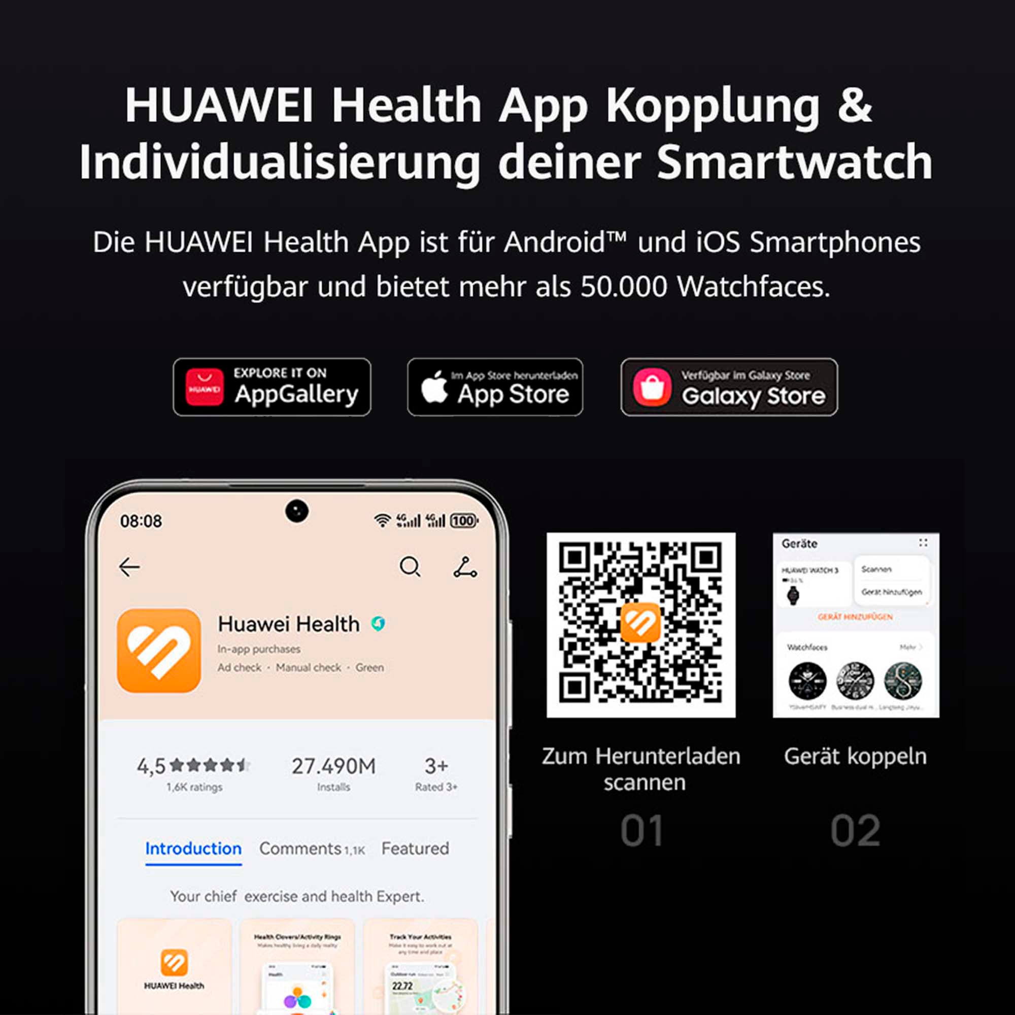 Huawei Smartwatch »WATCH 5 42mm«(/ 1,38 ″) Harmony OS