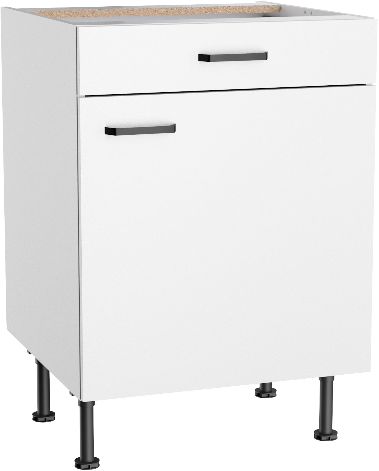 Image of KOCHSTATION Unterschrank "KS-Paula" 60 cm breit, 87 cm hoch, mit 1 Schubkasten, 1 Tür, 1 Einlegeboden
