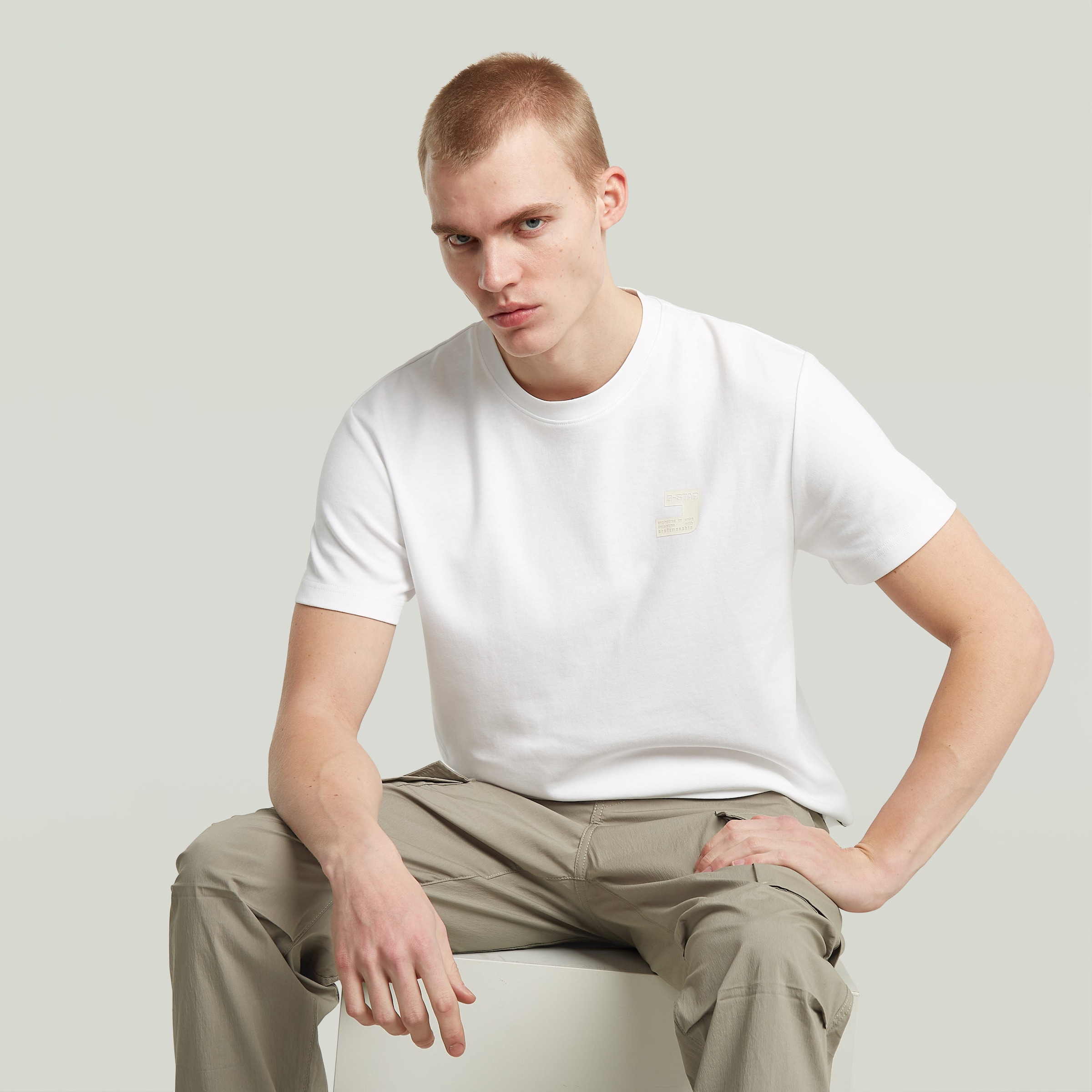 G-STAR T-shirt »Chest Logo« Rundhals, Regular Fit