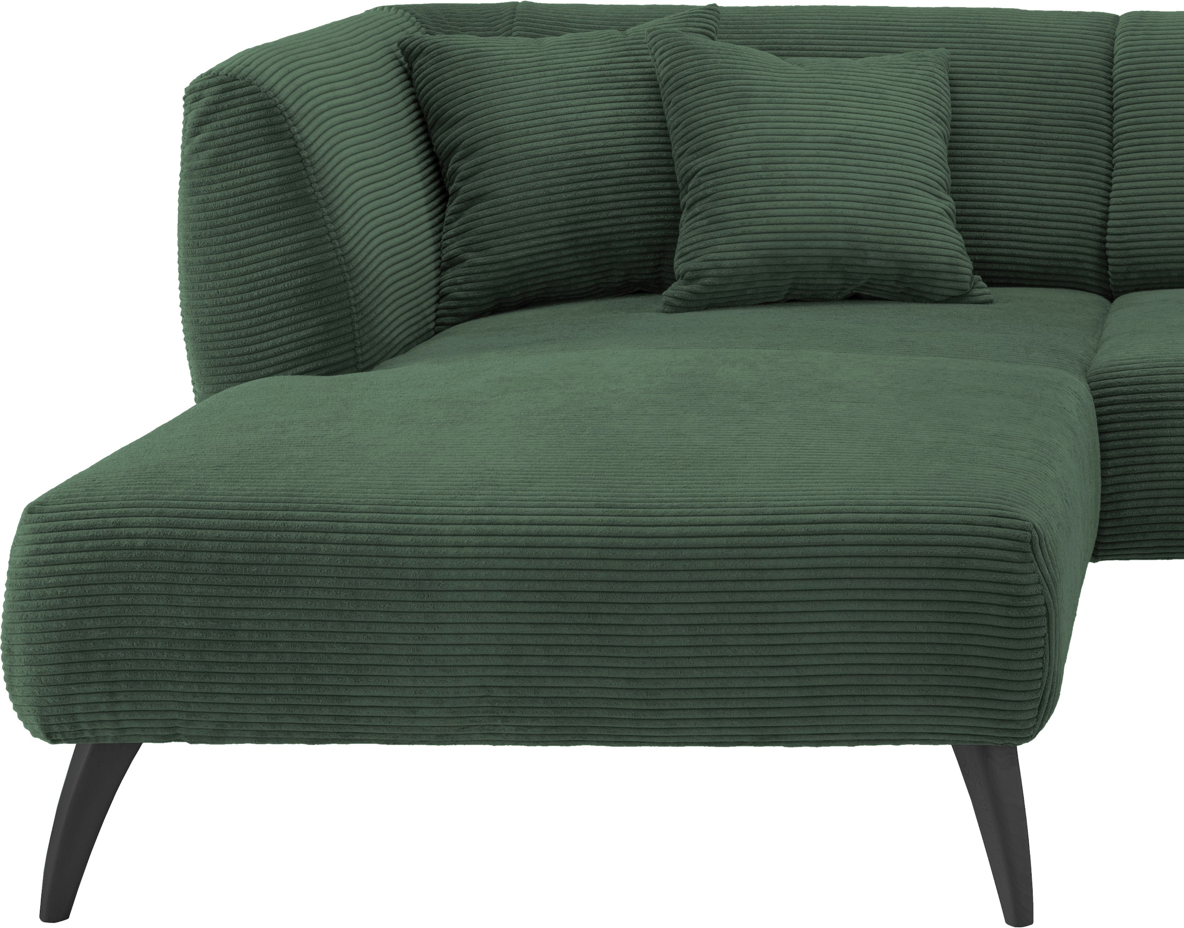 INOSIGN Ecksofa »Colori L-Form«, Holzfussfarbe wählbar, inkl. 4x Zierkissen