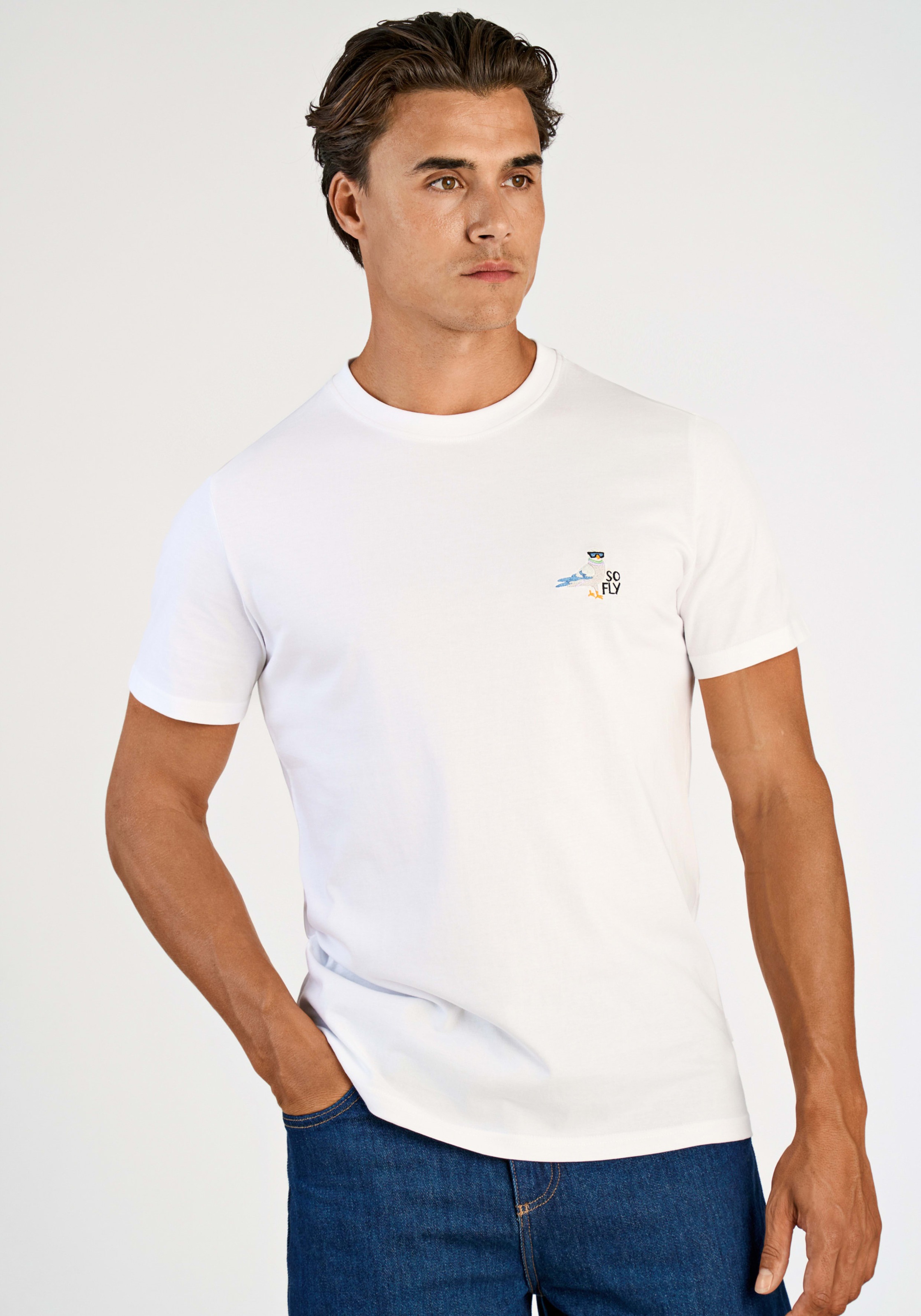 Image of LINDBERGH T-Shirt mit Statement-Stickerei auf der Brust