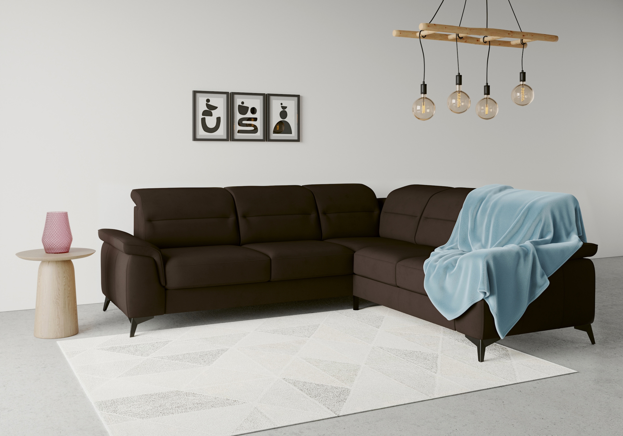 Image of sit&more Ecksofa "Sinatra L-Form" optinal mit Kopfteilverstellung und Armteilfunktion, Metallfüsse