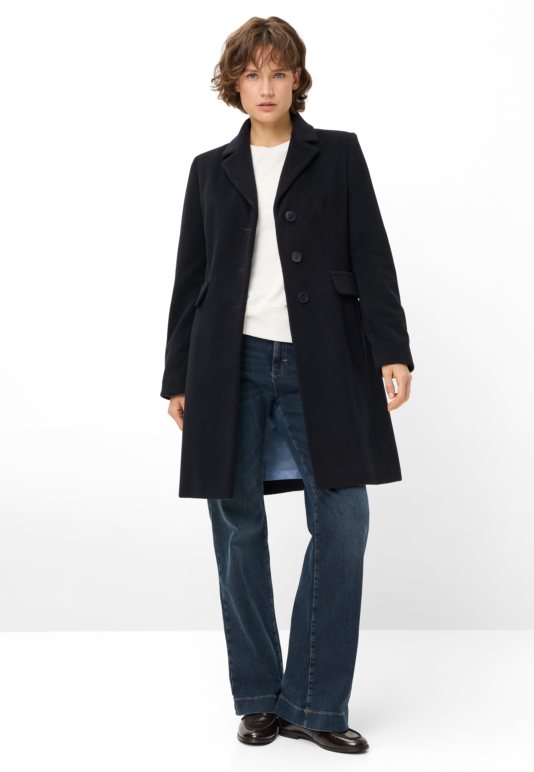 Fuchs Schmitt Manteau en laine Col à revers, coupe régulière, poches à rabat