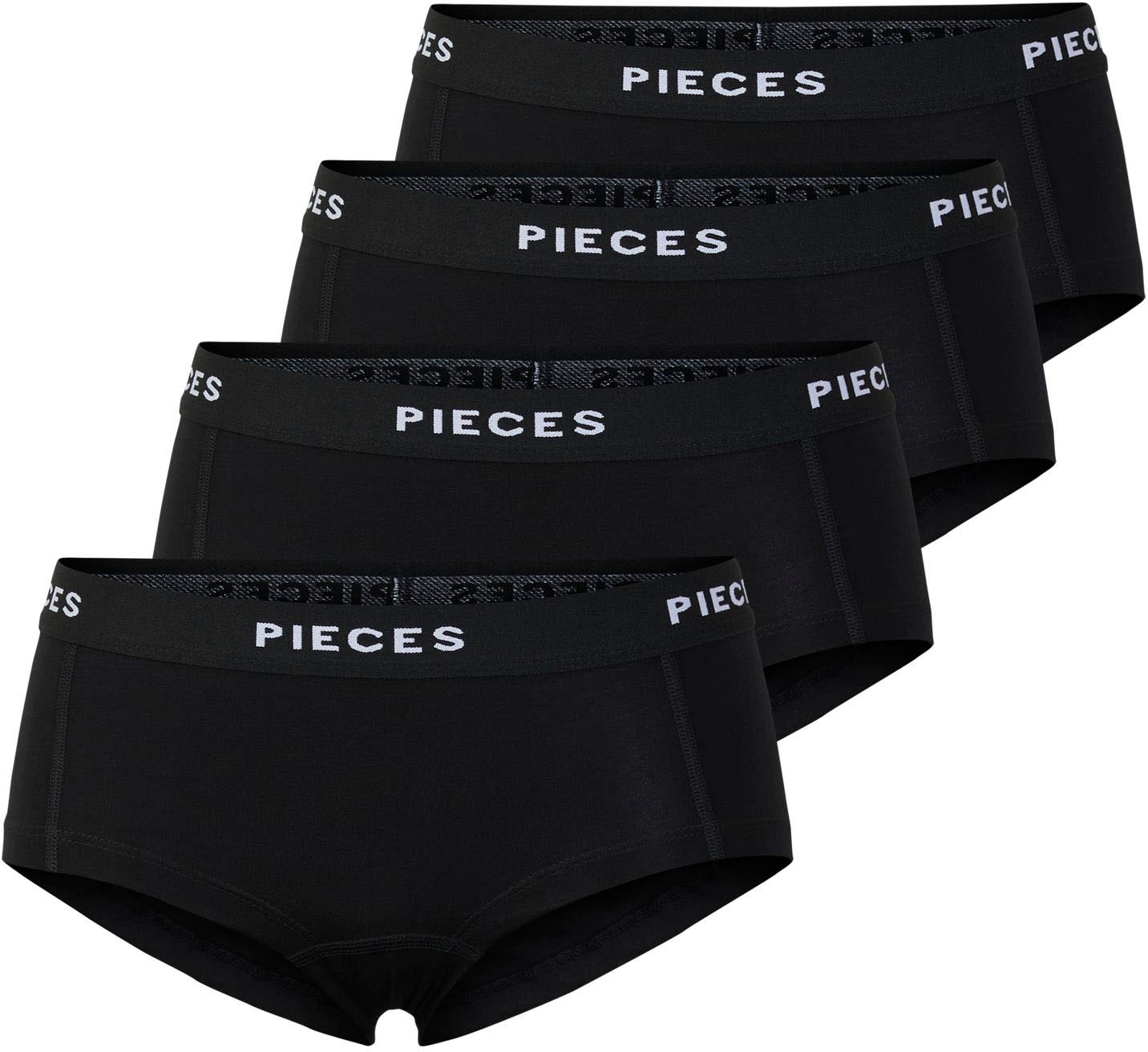 Image of pieces Hipster "PCLOGO LADY 4 PACK SOLID NOOS BC" Packung, 4er-Pack, 4 Stk. Baumwollmischung