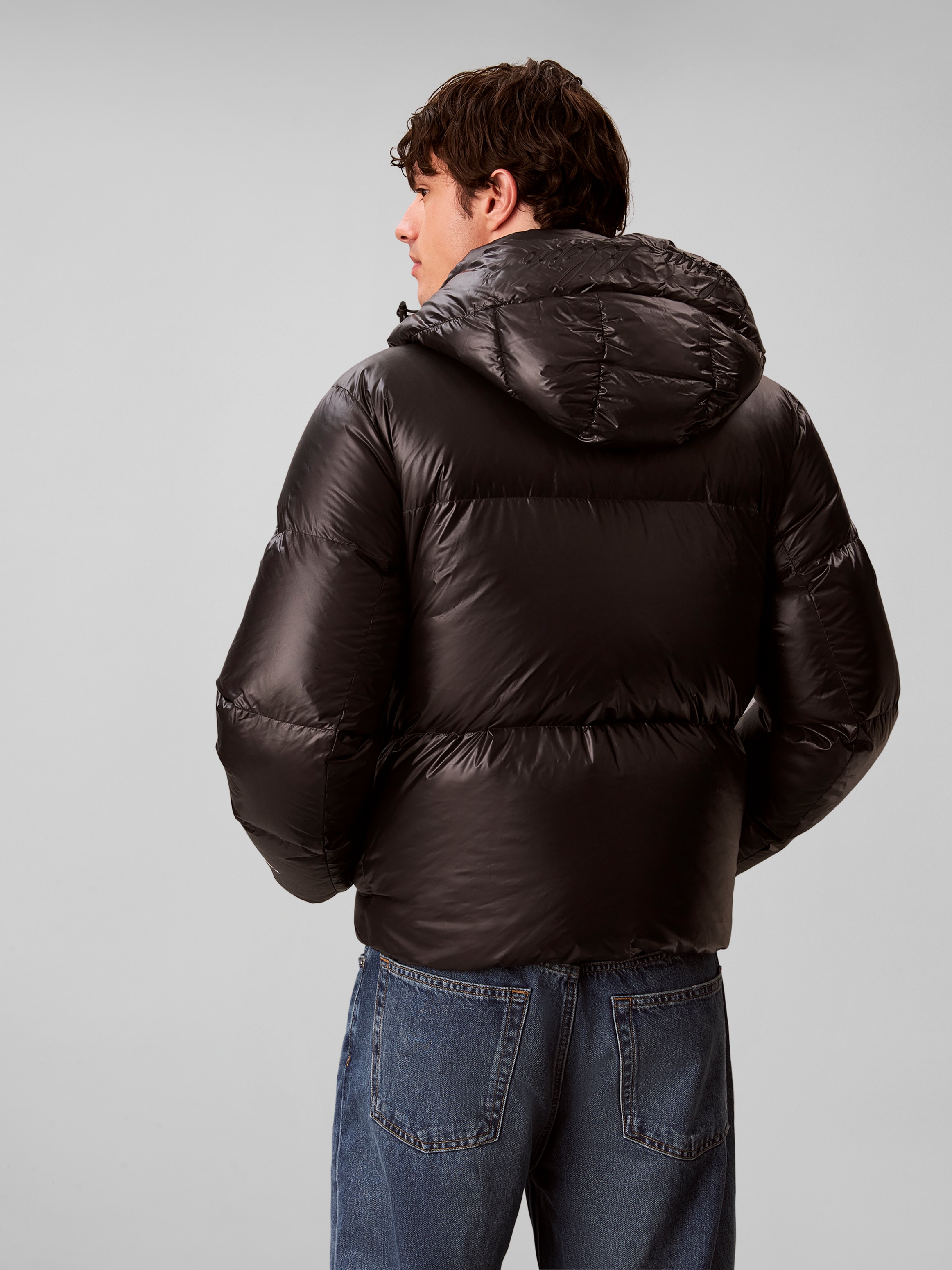 Calvin Klein Veste matelassée »LS GLOSSY DETACHABLE HD DOWN PUF« sans capuche coupe régulière avec capuche