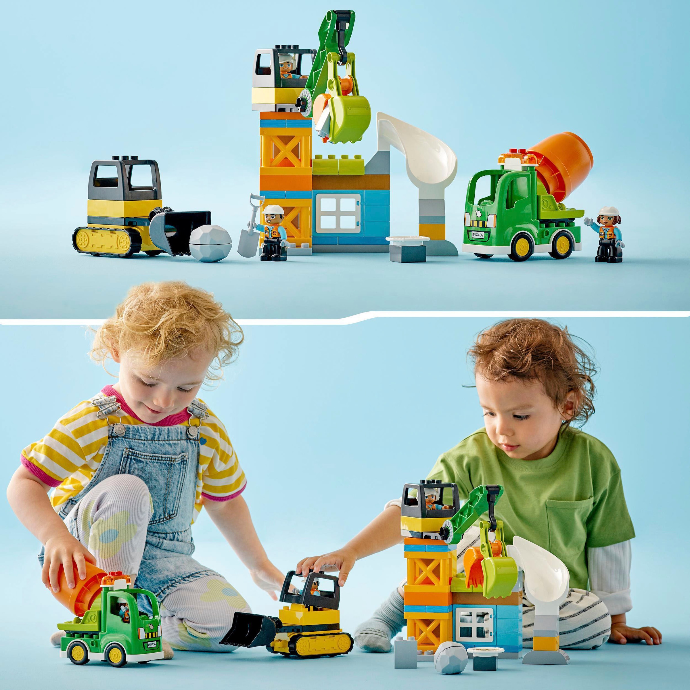 ♕ LEGO® Konstruktionsspielsteine »Baustelle mit Baufahrzeugen (10990), LEGO®  DUPLO Town«, (61 St.), mit Licht und Sound; Made in Europe  versandkostenfrei auf | Baby-Bausteine
