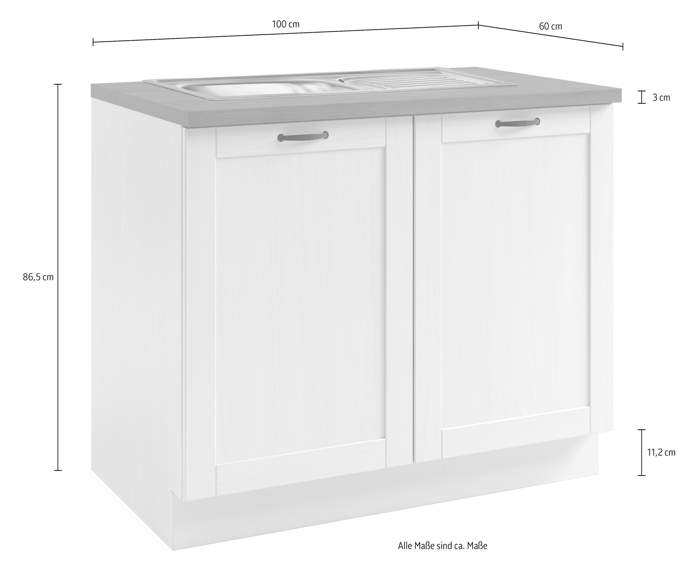 Home affaire Spülenschrank »Teramo« Breite 100 cm, inkl. Einbauspülbecken