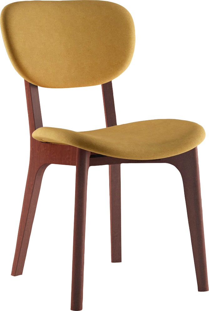 Home affaire Chaise »COZY Made in Italy« (Set) 2 cuisGestell in Buche, Kirsch- oder Nussbaum, Massivholz, Design Stuhl