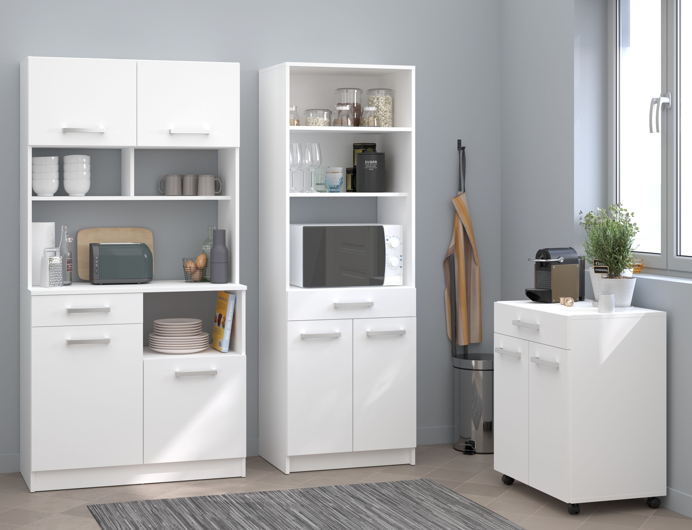 Parisot Schrank-Set »Buffet Set Uno 4«, (3 St.), zeitlos, pflegeleicht, vielseitig, Stauraum