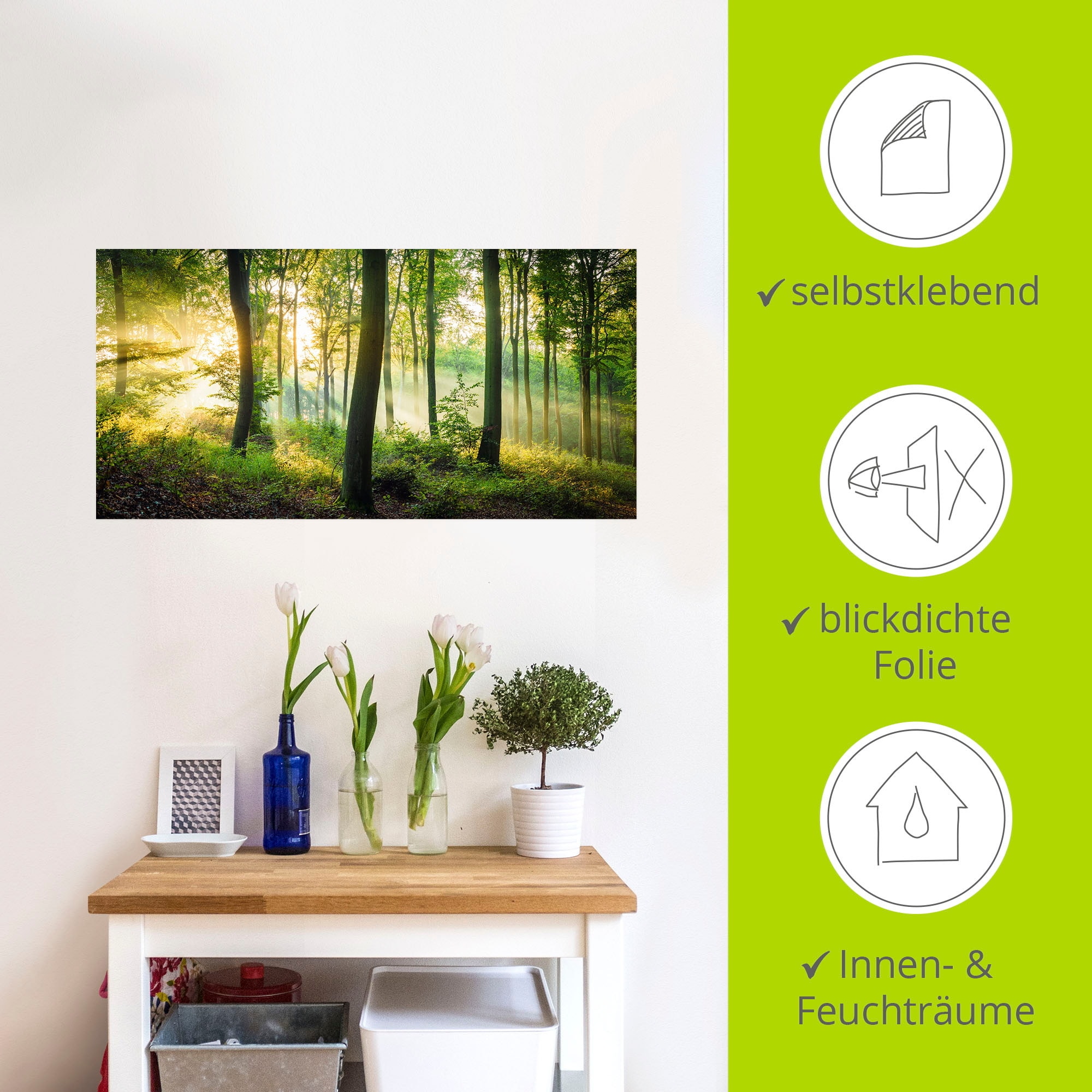 Artland Wandbild »Herbst im Wald II«, Waldbilder, (1 St.), als Alubild, Outdoorbild, Leinwandbild, Poster, Wandaufkleber