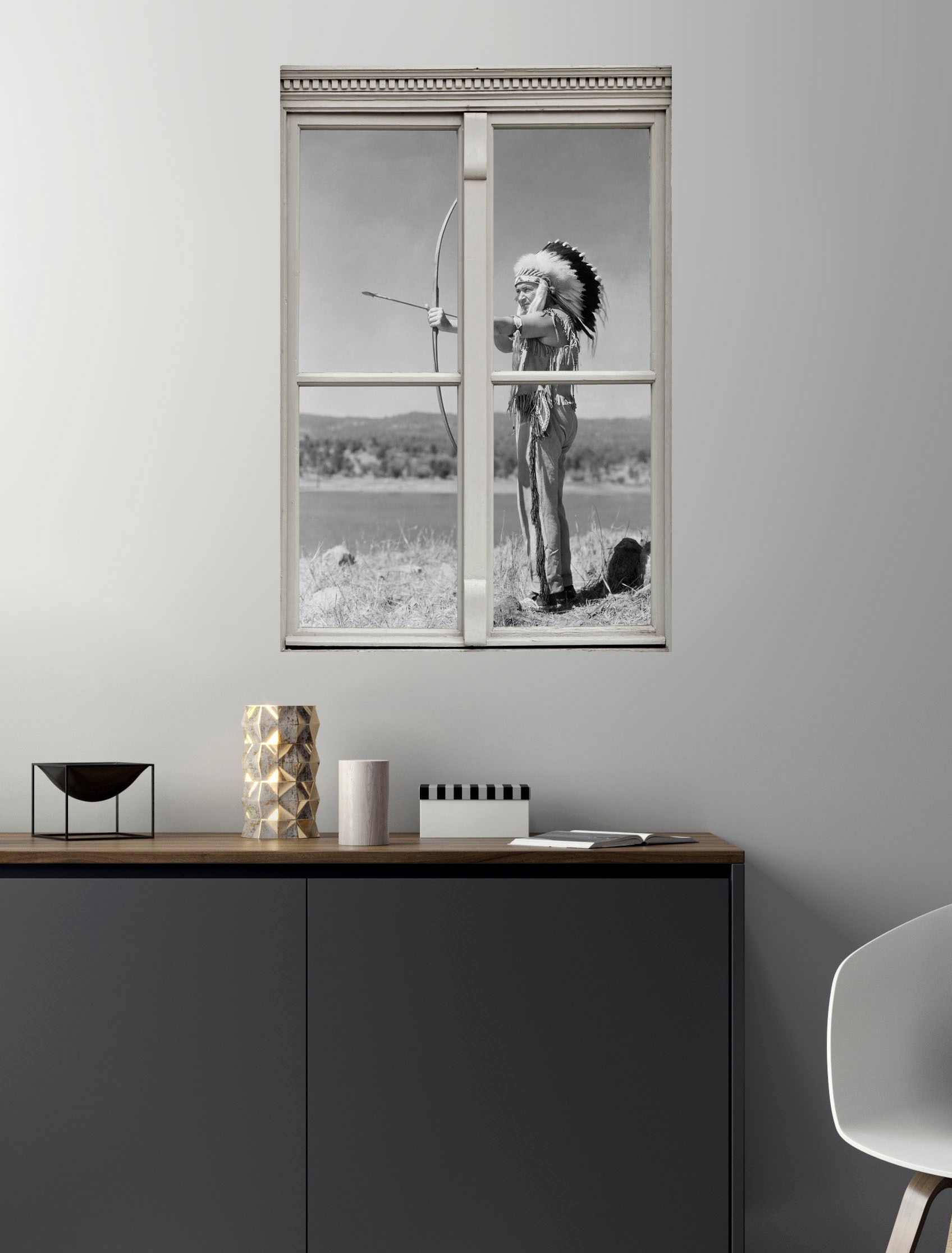 queence Wandsticker, Wandsticker, Wandbild, selbstklebend, 3D, Fenster