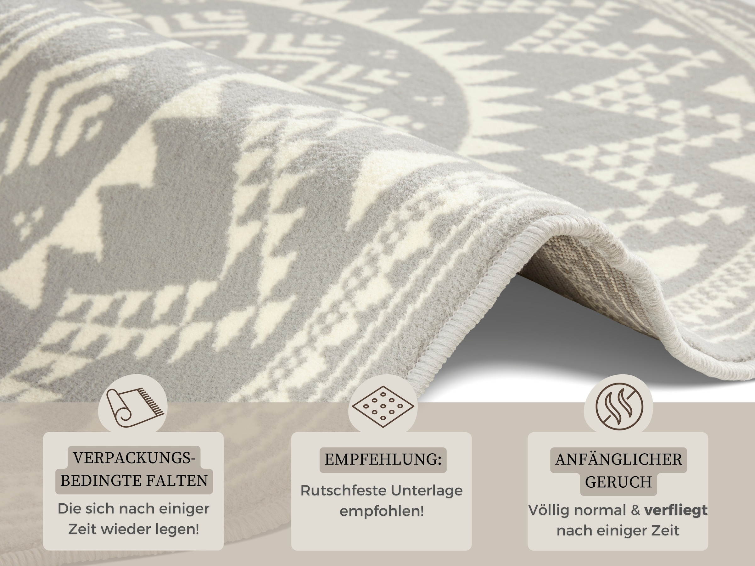 HANSE Home Teppich »Valencia«, rund, 9 mm Höhe, Kurzflor, Modern, Vintage, Mandala, Wohnzimmer, Kinderzimmer, Flur