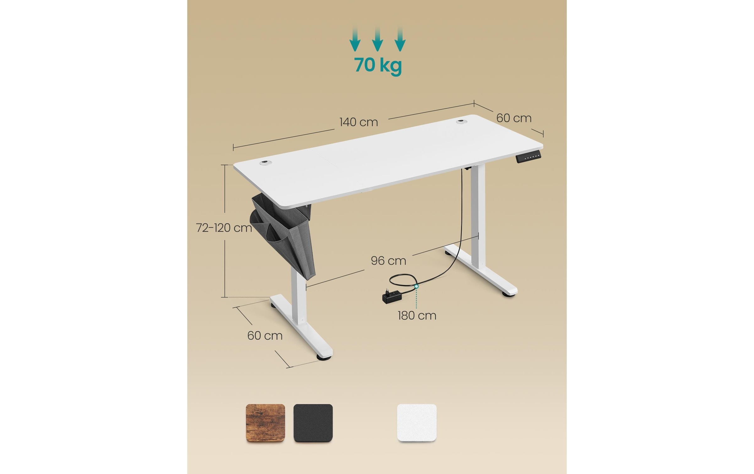 SONGMICS Stehtisch, Gr. 120 x 60 cm