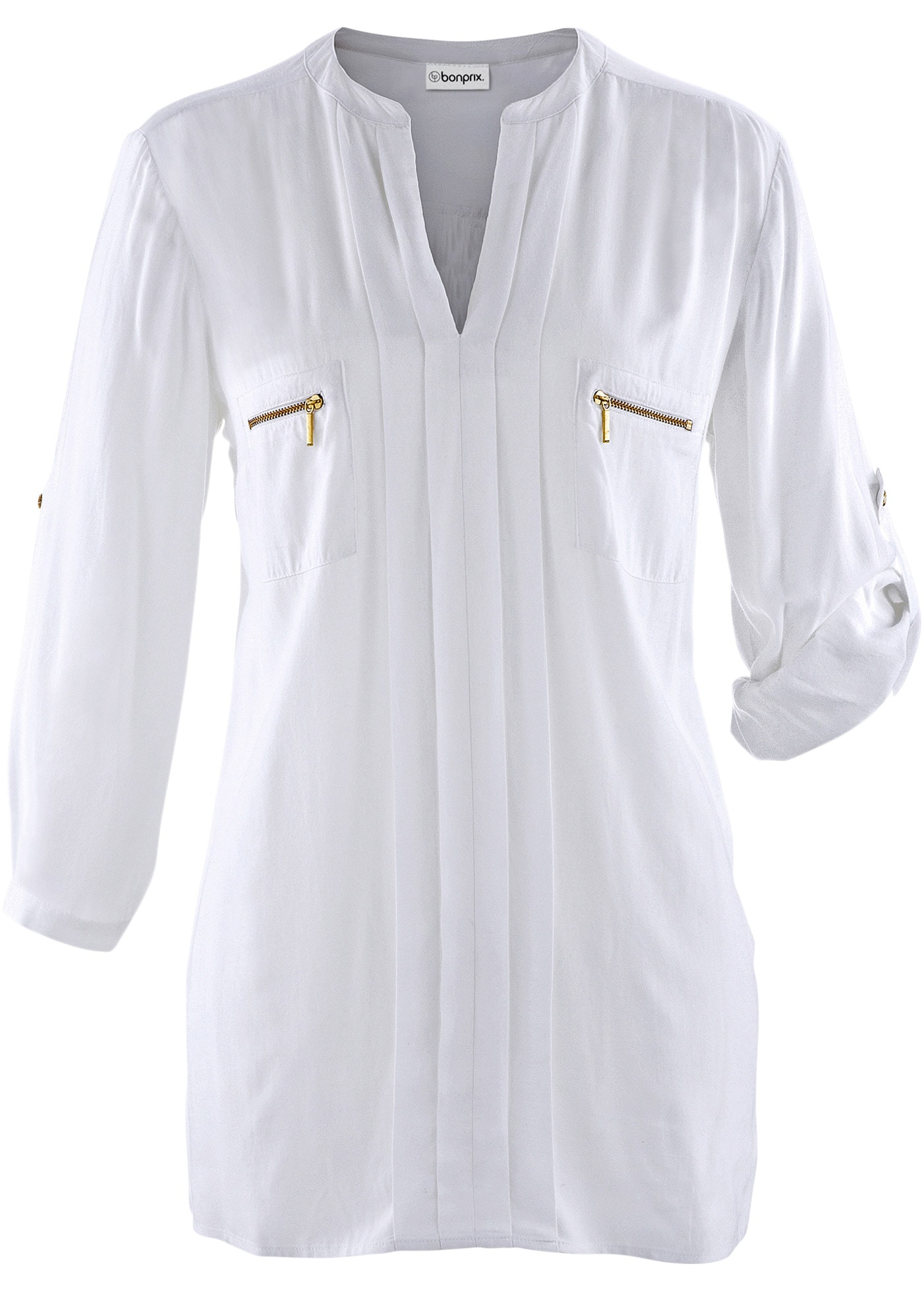 bonprix Tunika figurumspielende Passform, mit langem Arm, mit eingelegten Falten