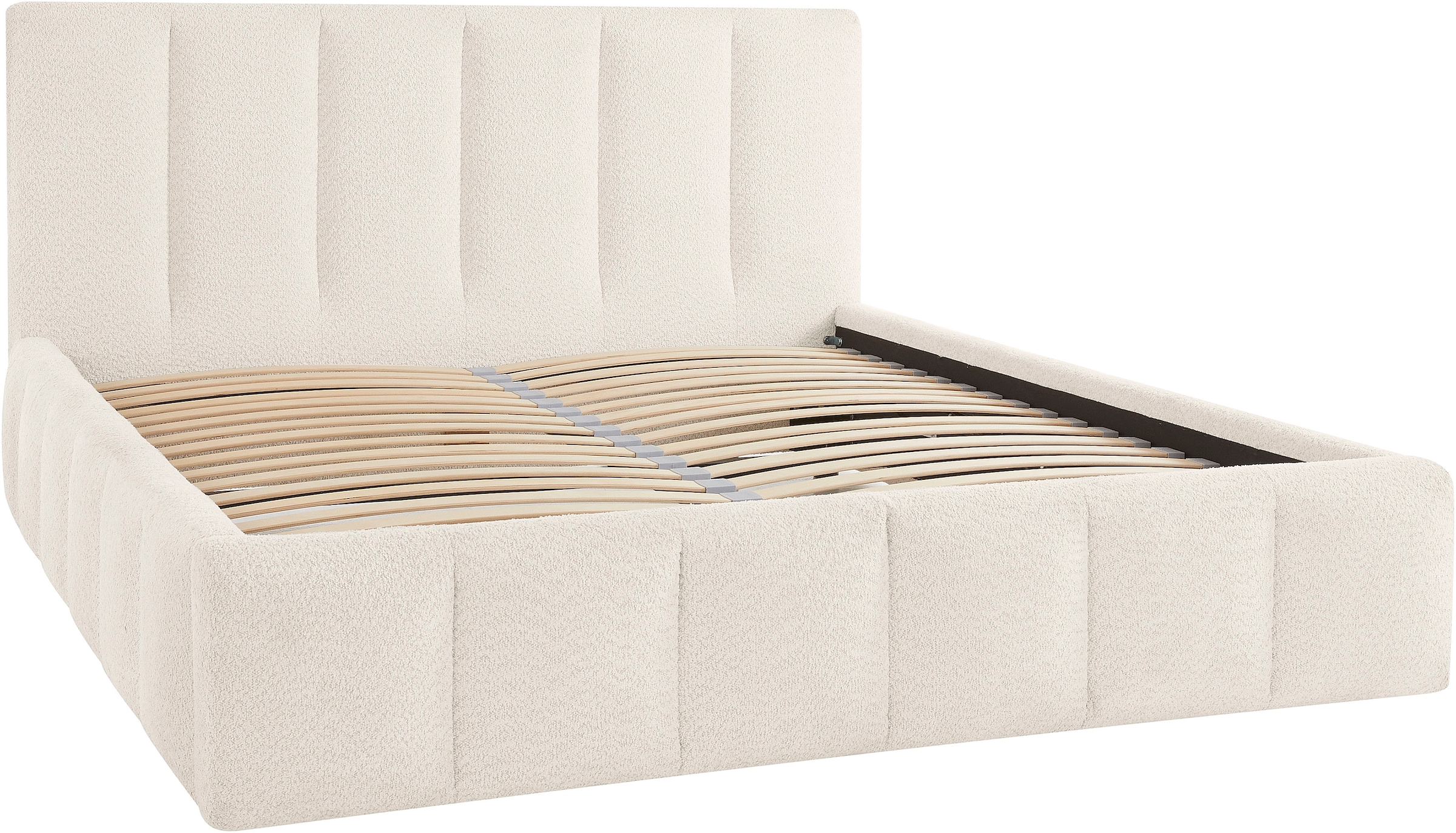 homsy by Ana Johnson Lit rembourré »Somny wahlweise mit Bettkasten, erhältlich in verschiedenen Breiten« luxurious gepolstertes Kopfteil und Rahmen, Bezug mit Bouclécharakter