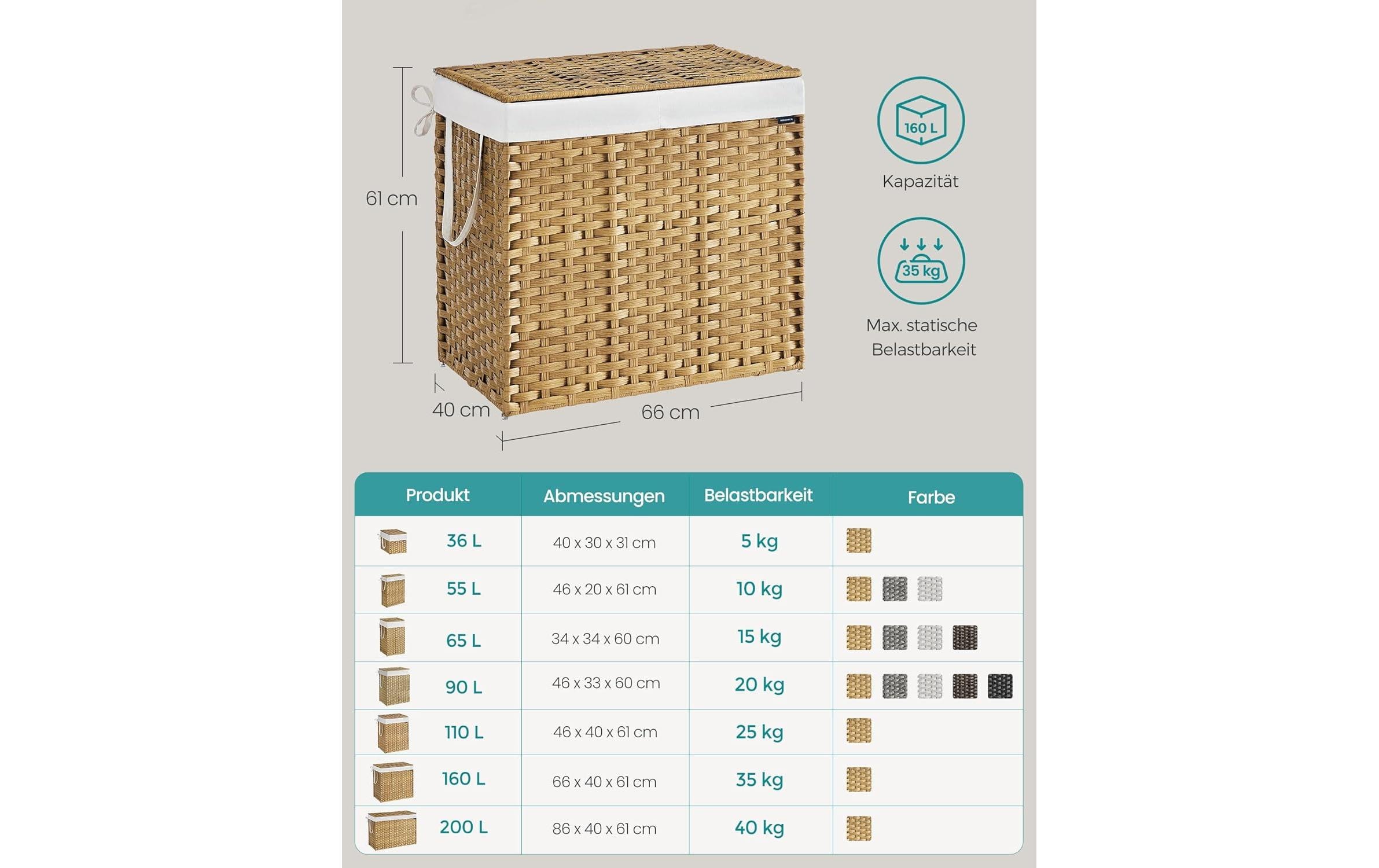 SONGMICS Panier à linge »160 l«