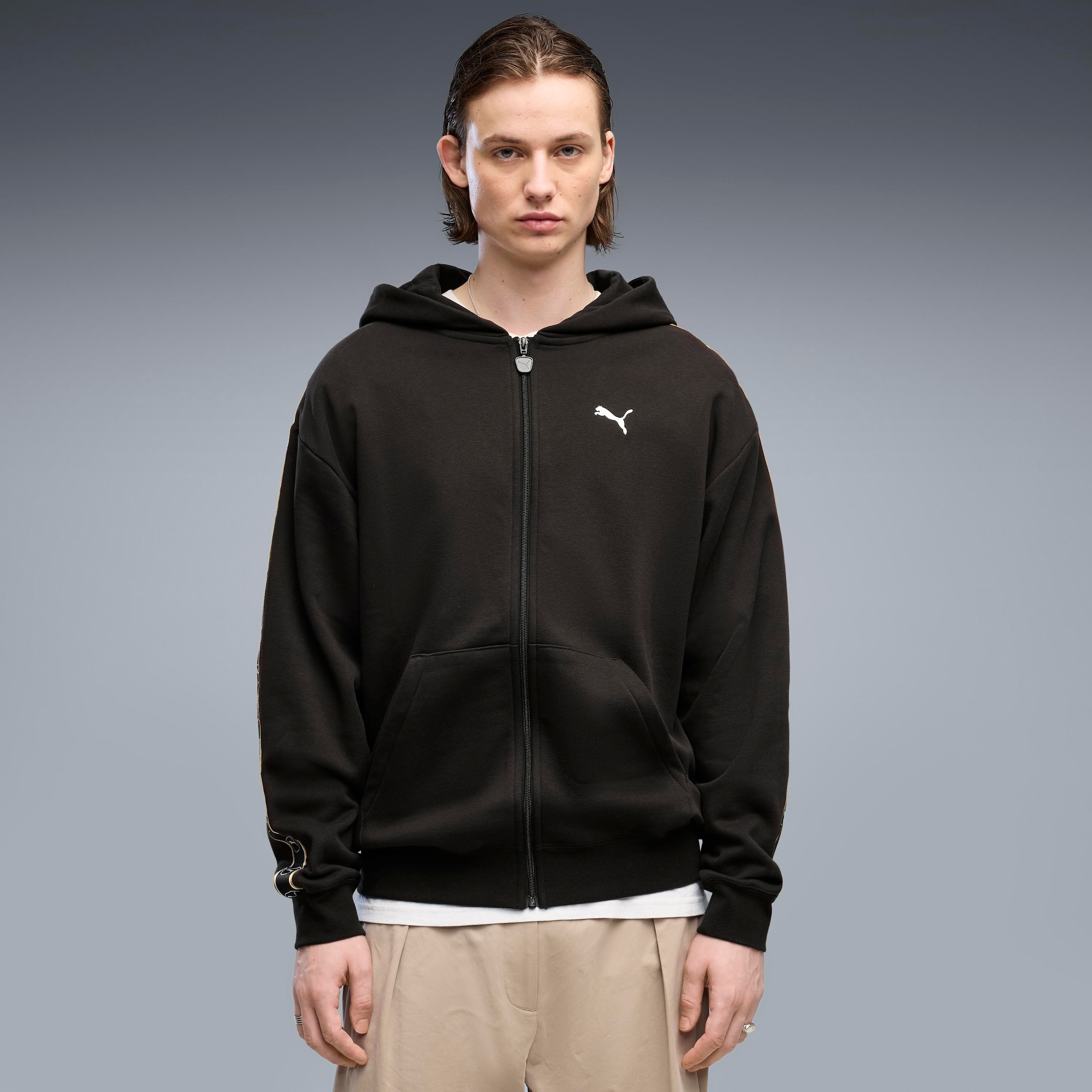 PUMA Kapuzensweatshirt »ESS ELEVATED TAPE RELAXED FULL-ZIP HOODIE FL«, mit Reissverschluss, aus Baumwollmischung, Relaxed Fit, normale Länge
