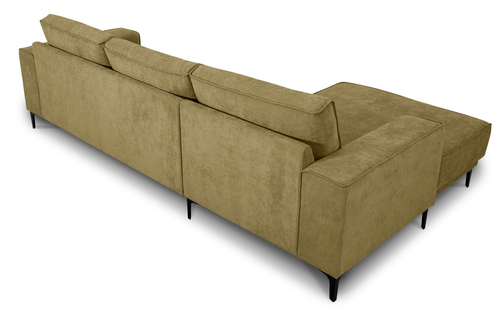 Places of Style Ecksofa »Polsterecke Oland, Struktur, Flachgewebe, Luxus-Microfaser, Boucle«, L-Form, 280 cm, Wellenunterfederung, Skandi-Design, Metallfüsse