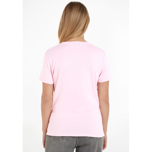 ♕ Tommy Hilfiger T-Shirt »SLIM CODY RIB V-NECK SS«, mit dezenter  Logostickerei versandkostenfrei kaufen