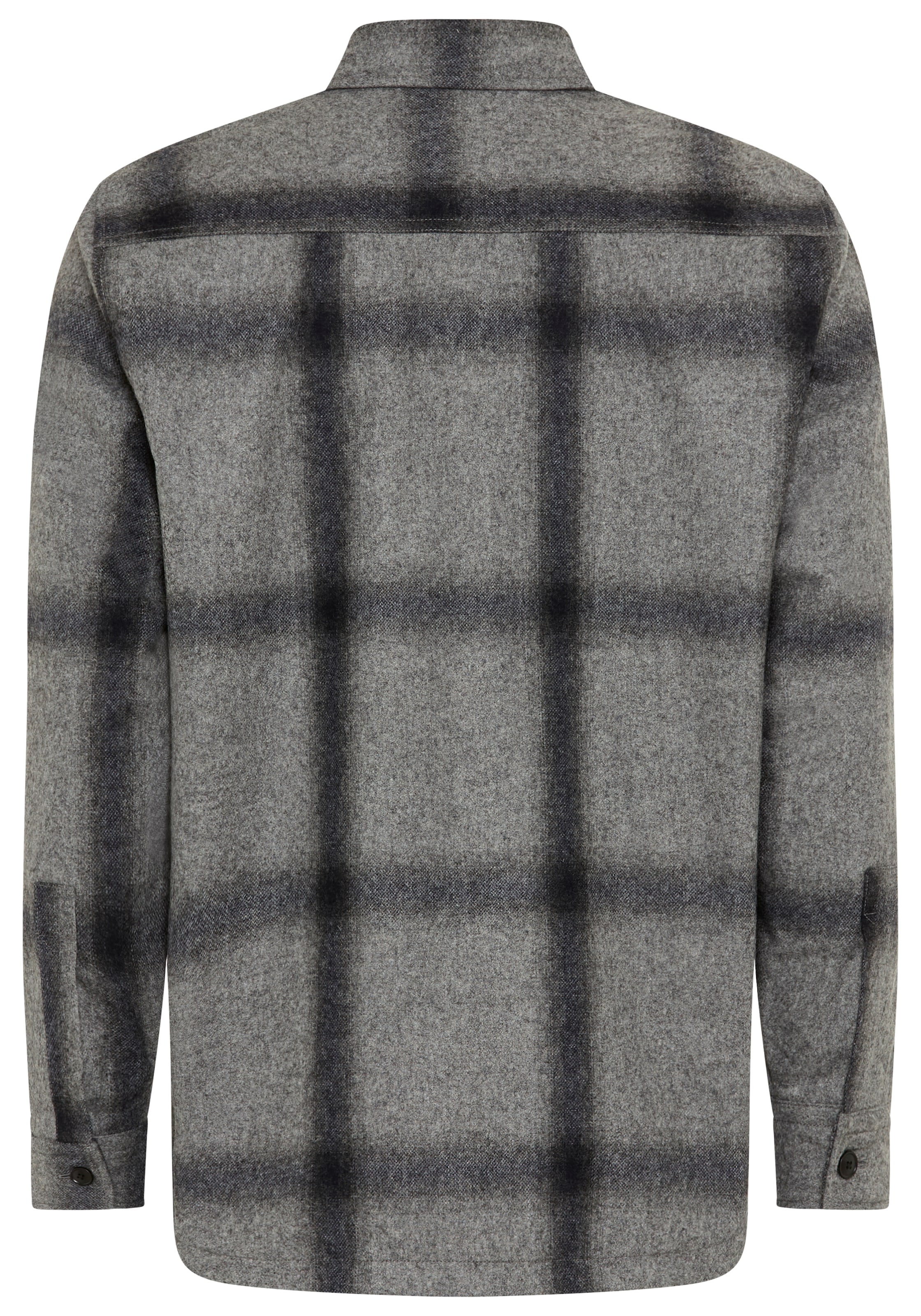 BOSS ORANGE Langarmhemd »Locky« melierte Wollmischung, Karo-Design, oversize fit