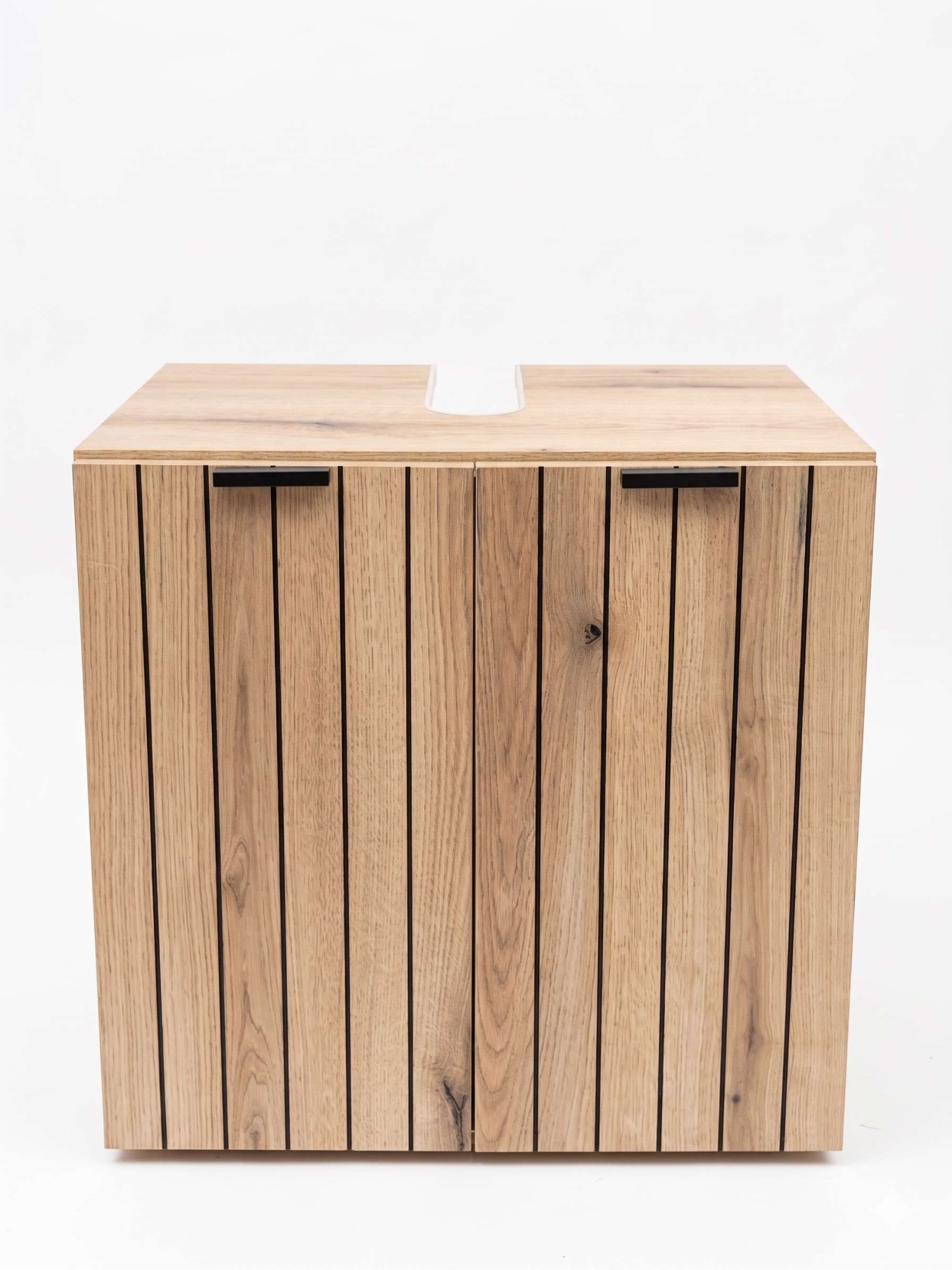 GOODproduct Waschbeckenunterschrank »Baltrum« Breite 60 cm dekorative Lamellenoptik