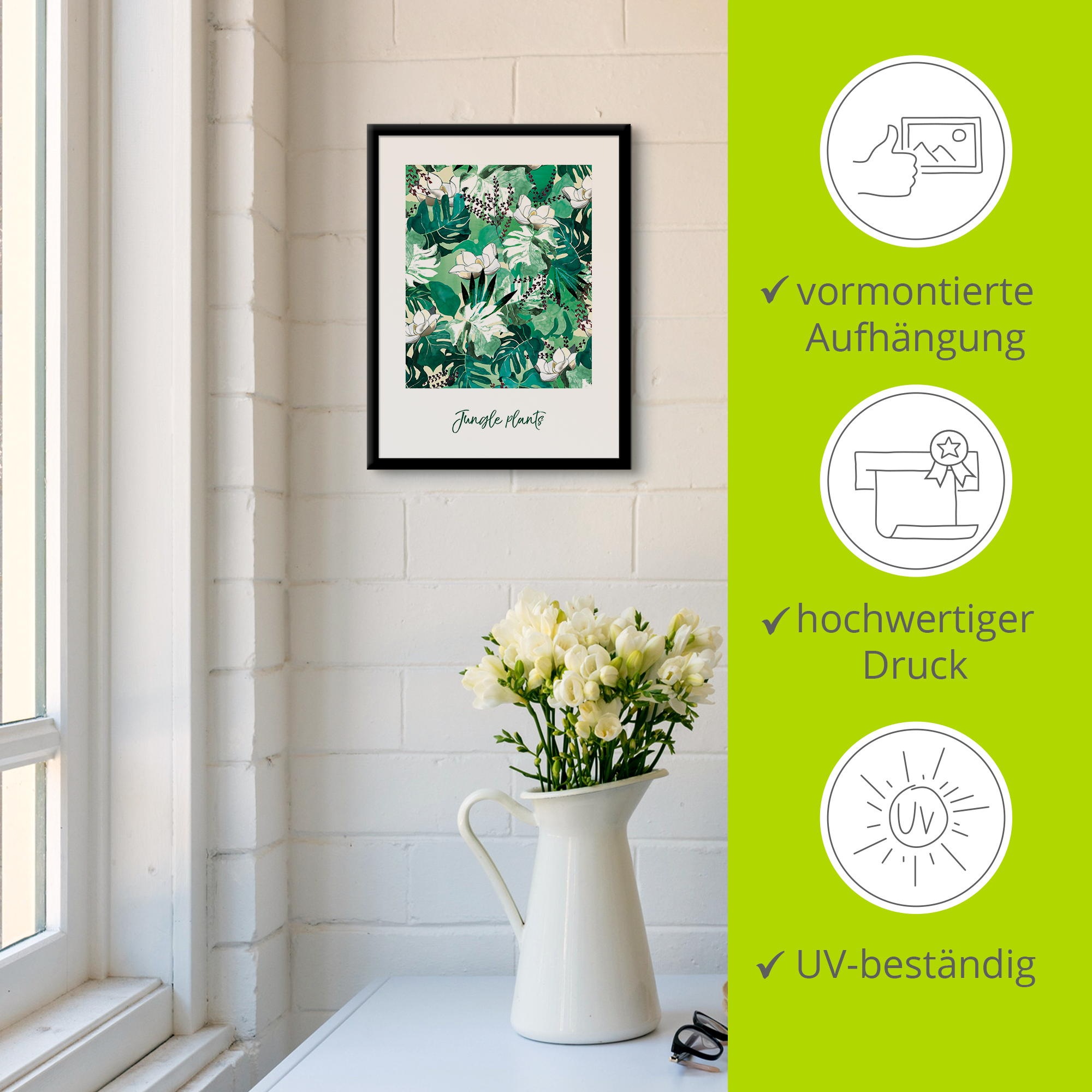 Artland Wandbild »Dschungelpflanzen«, Sprüche & Texte, (1 St.)