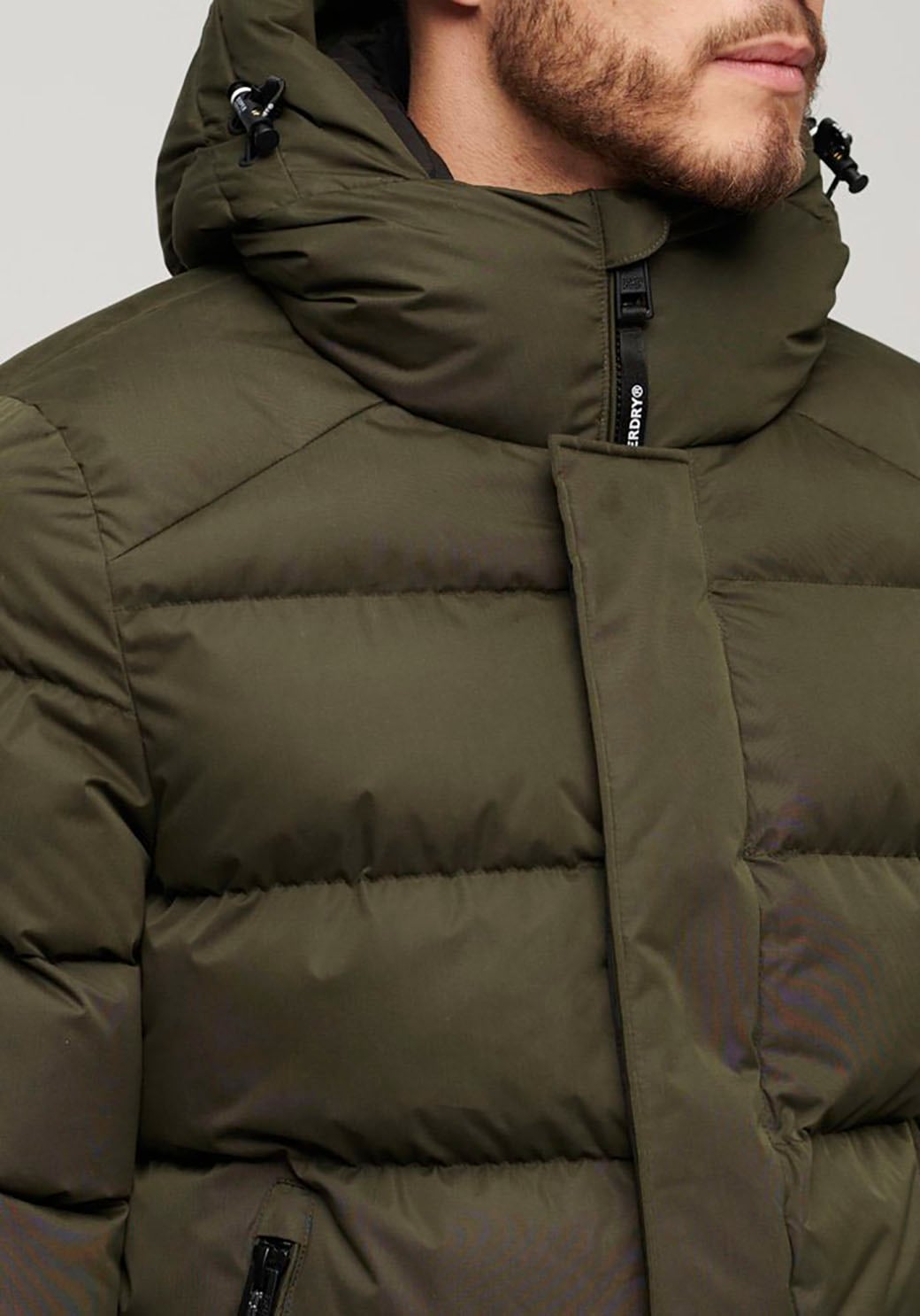 Superdry Steppjacke »HOODED MICROFIBRE SPORT PUFFER«, mit Kapuze