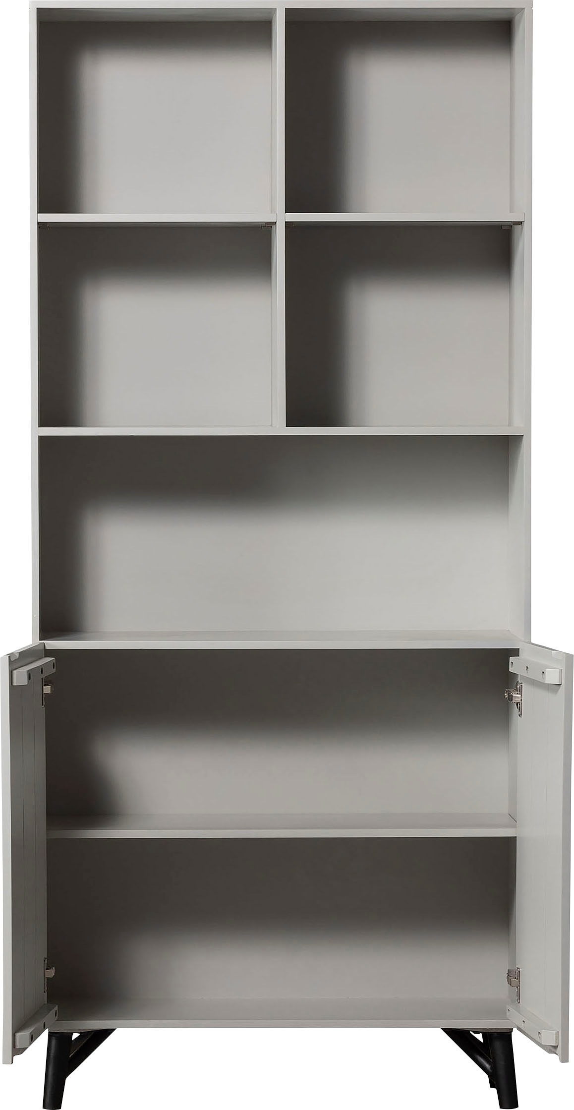 WOOOD Regal »Carve Standregal mit 2 Türen« mit offenen Fächern, 2 Türen, H 200 cm x B 90 cm