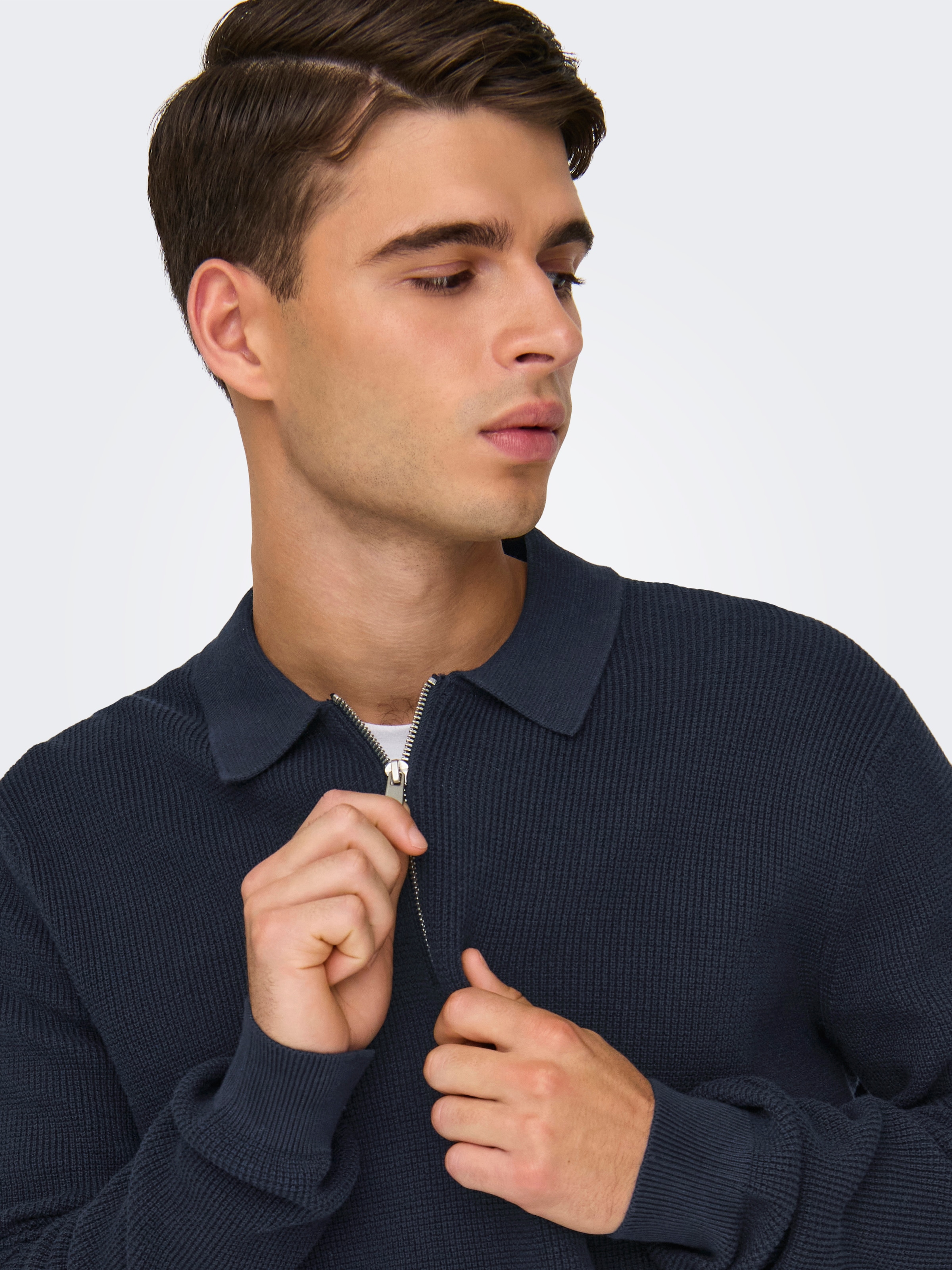 ONLY & SONS Polokragenpullover »ONSMATTEO LS ZIP POLO«