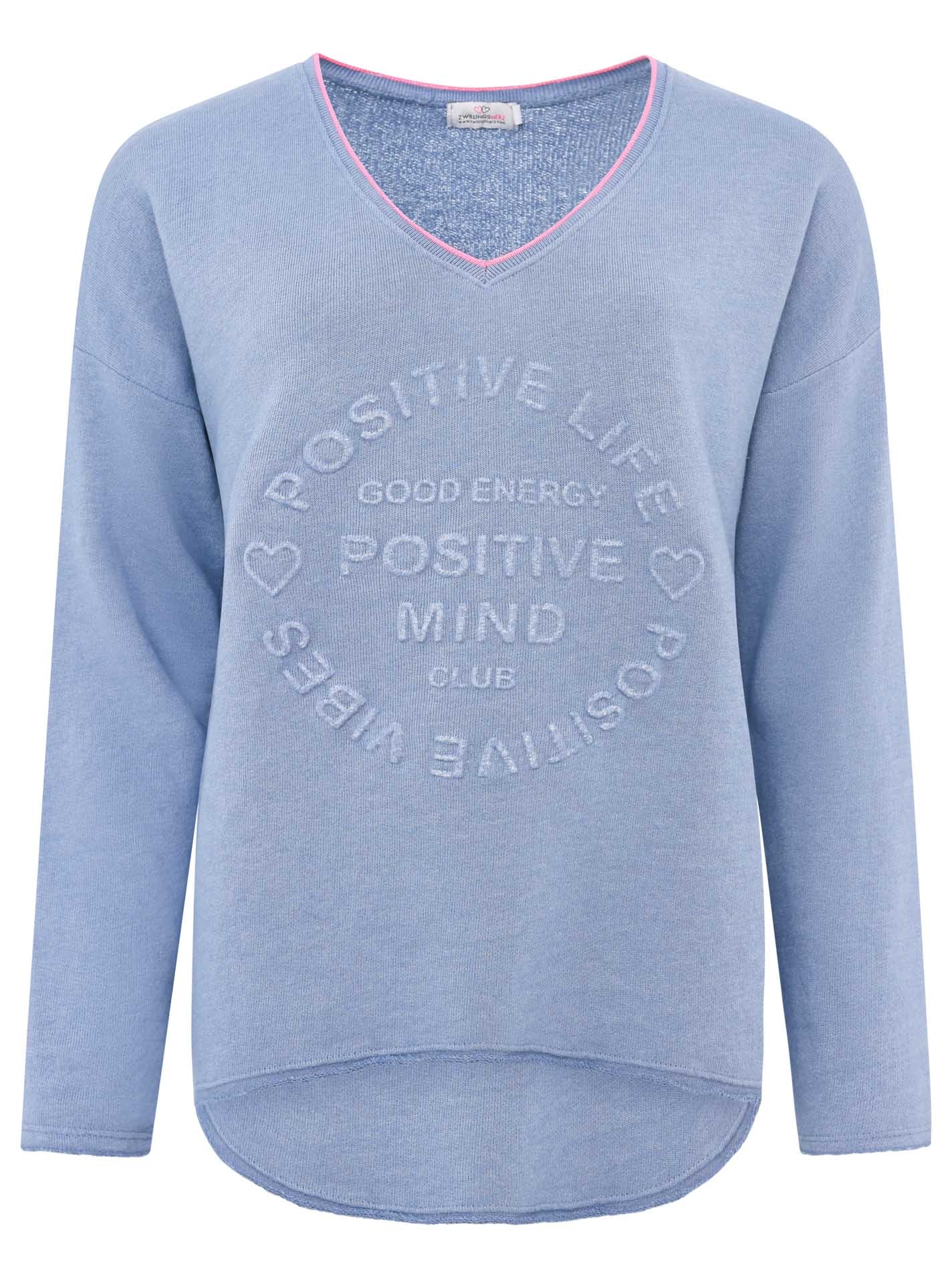 Zwillingsherz Sweatshirt »Positive Mind«, mit Kontrastnaht in Neonfarbe